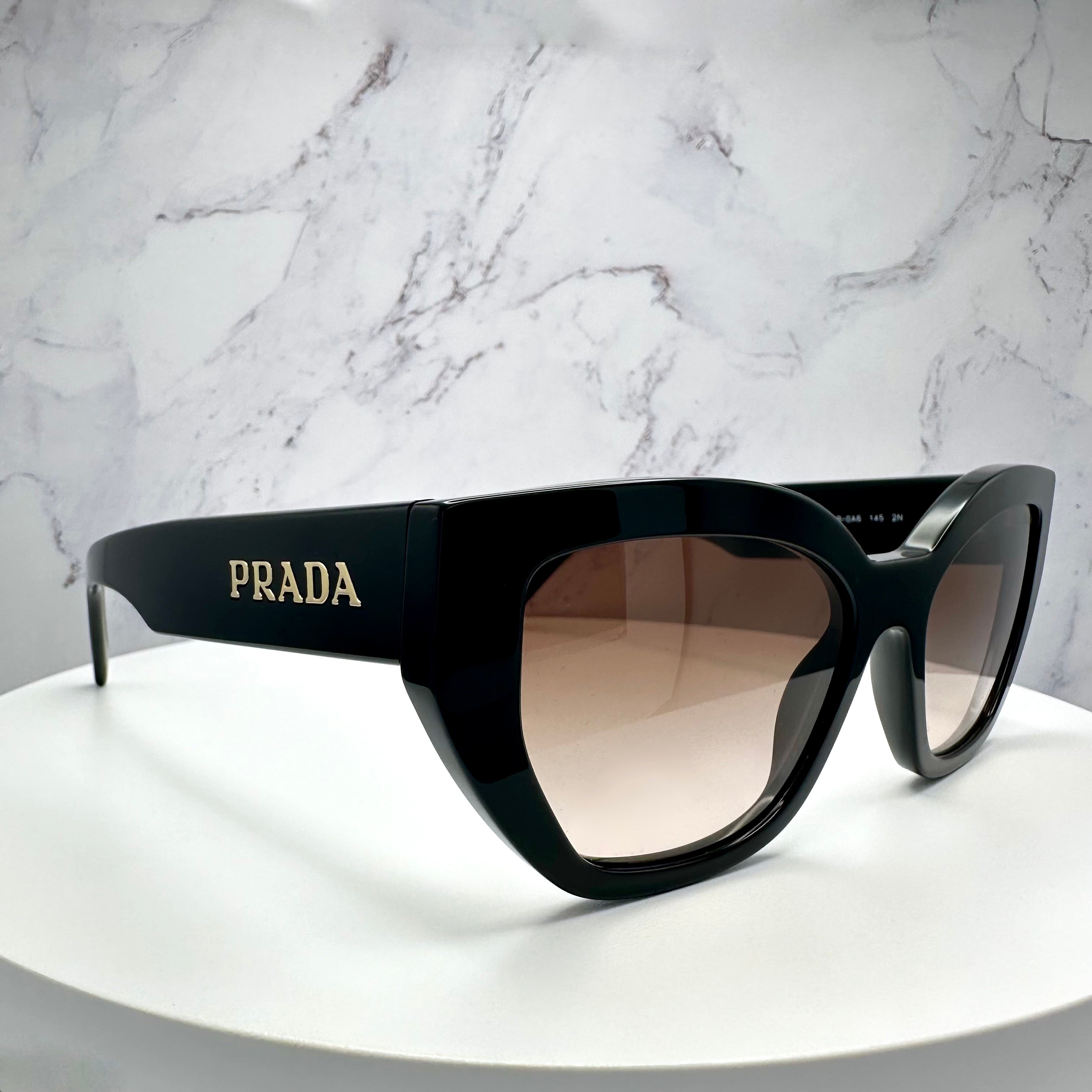 NEW hot prada black Sunglasses gold logo