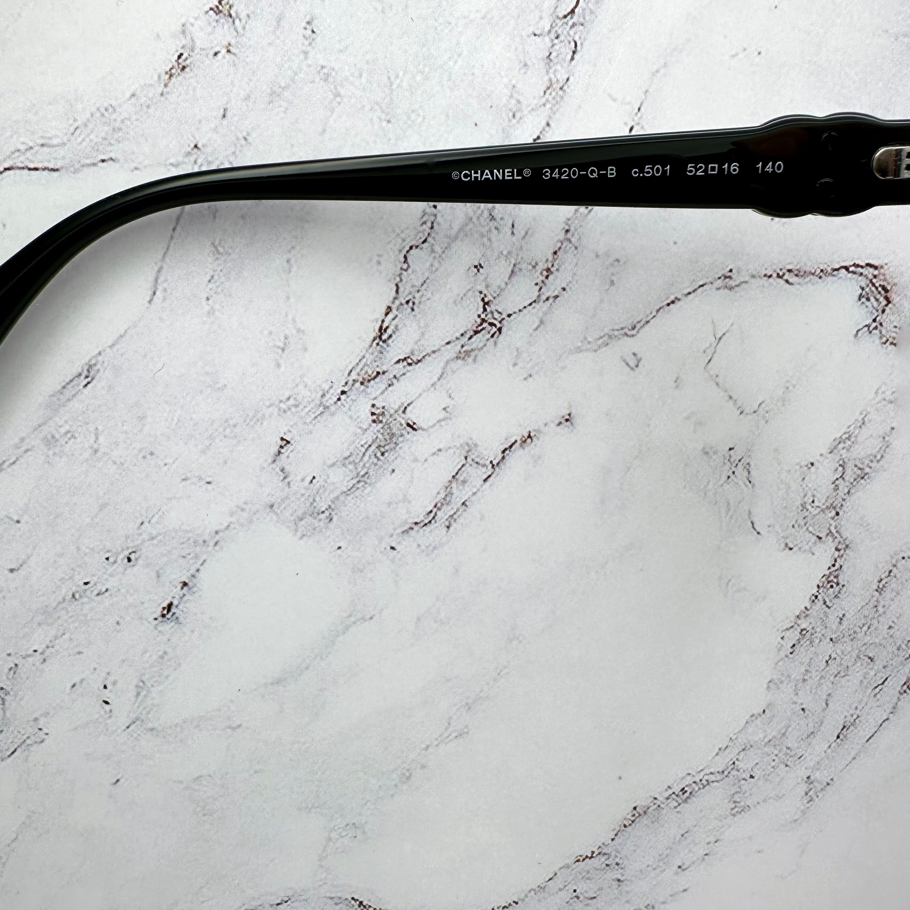 CHANEL Eyeglasses| 3420QB | Acetate | Crystal & Calfskin