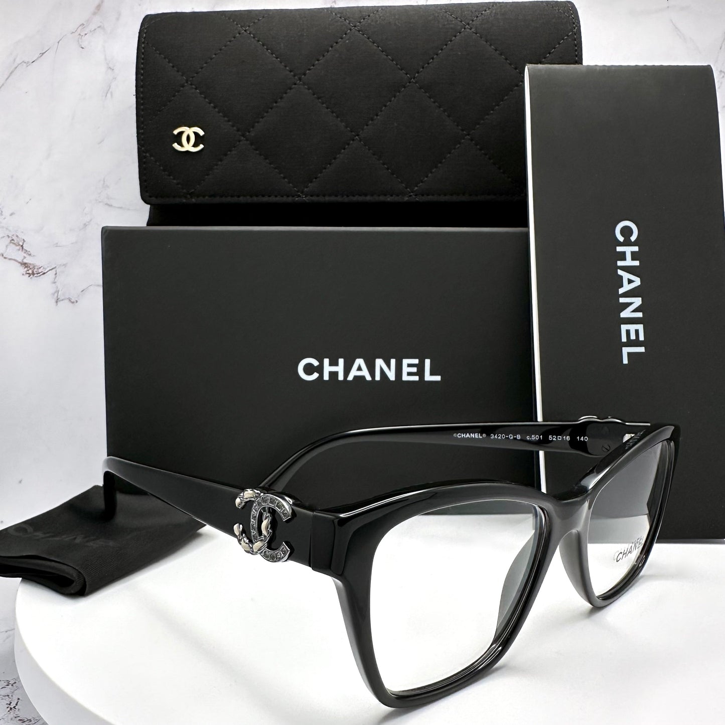 Chanel Eyeglasses Cat Eye Square 3420QB