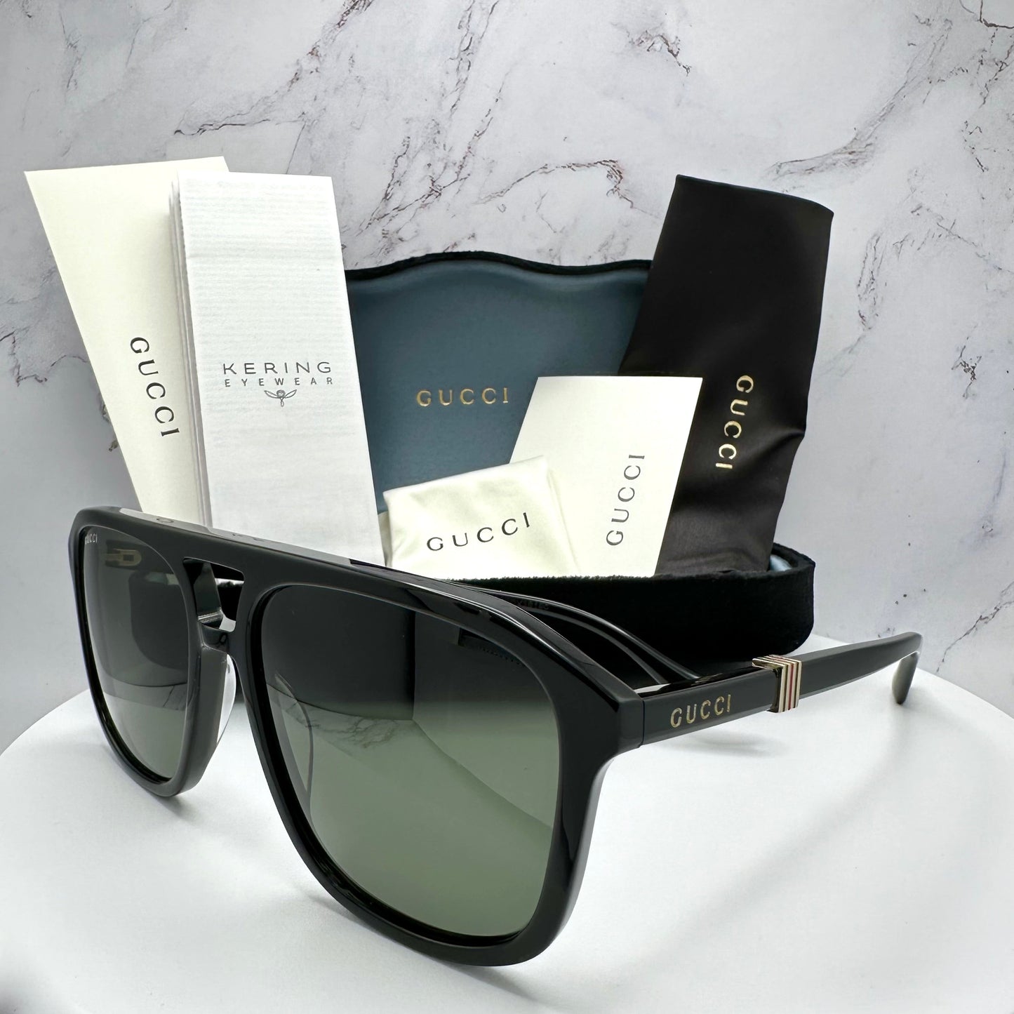 Gucci Mens Sunglasses GG1494S 001 Black Pilot 