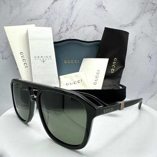 Gucci Mens Sunglasses GG1494S 001 Black Pilot 