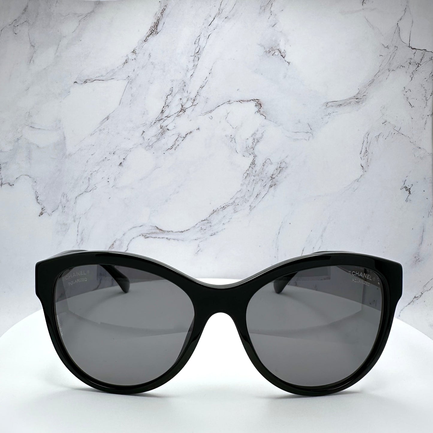 Chanel Sunglasses Pantos Round Cat Eye Black CH5458