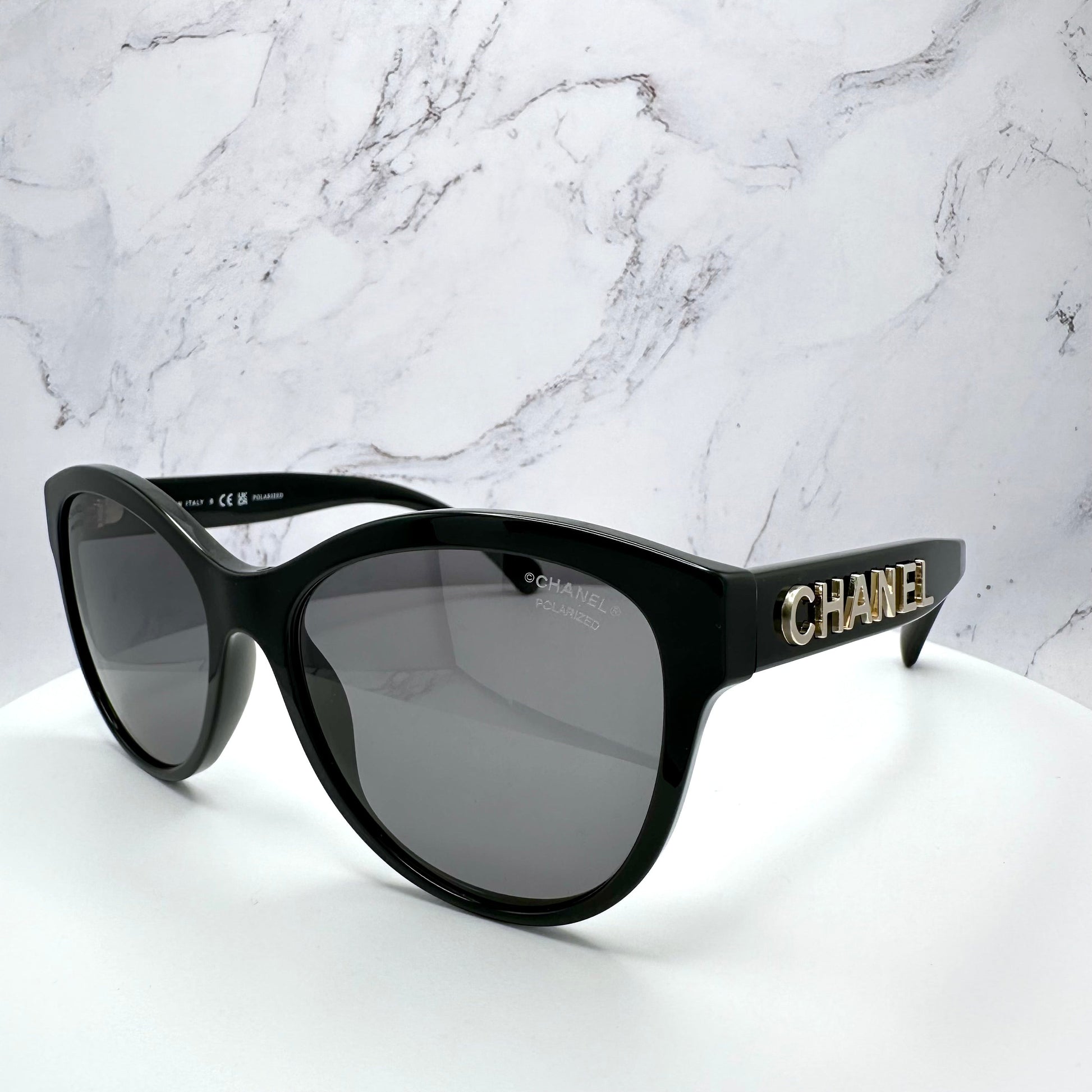 Chanel Sunglasses Pantos Round Cat Eye Black CH5458