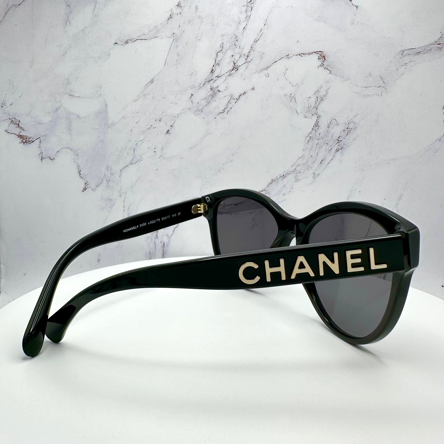 CHANEL Sunglasses New Polarized Pantos Black Gold