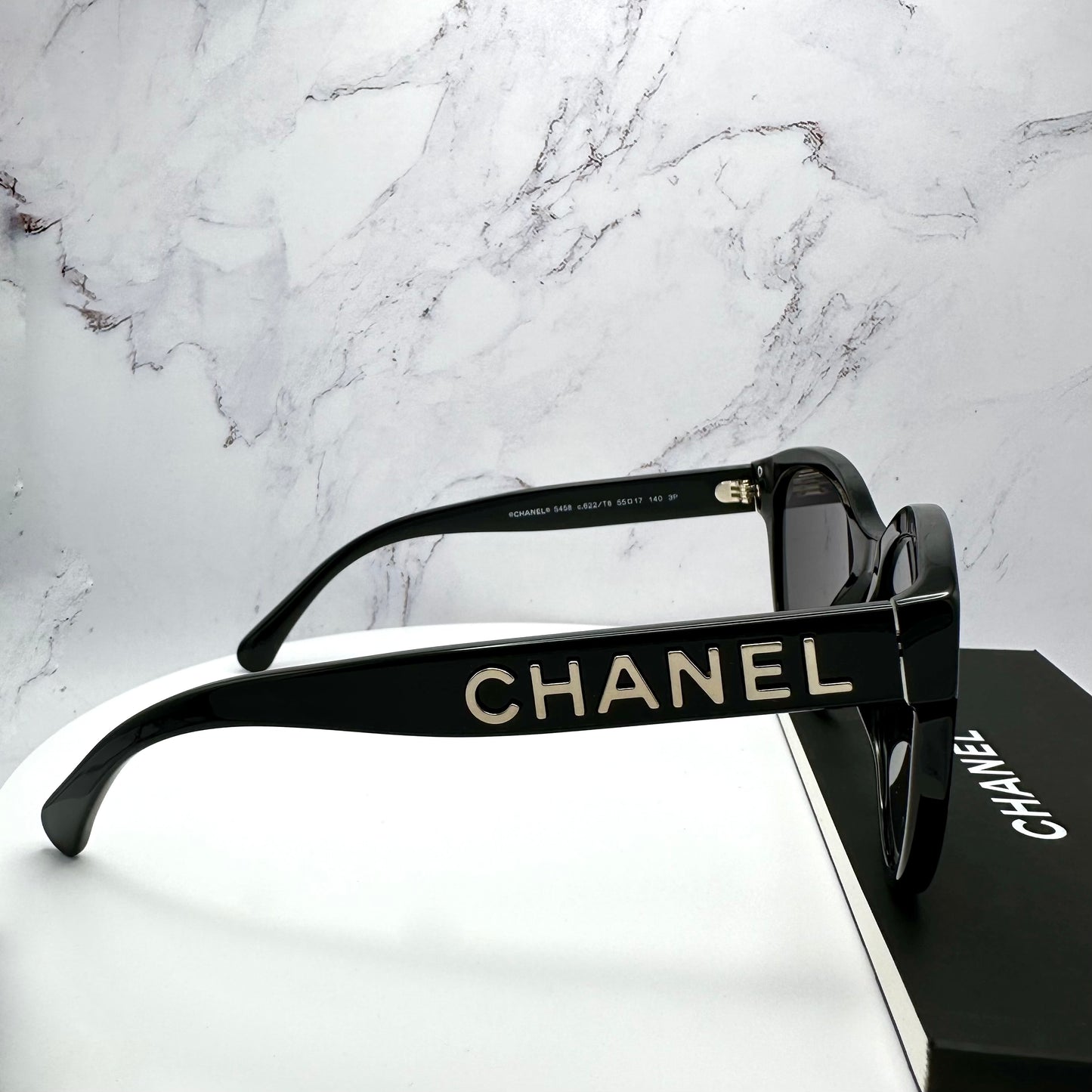 CHANEL Sunglasses New Polarized Pantos Black Gold