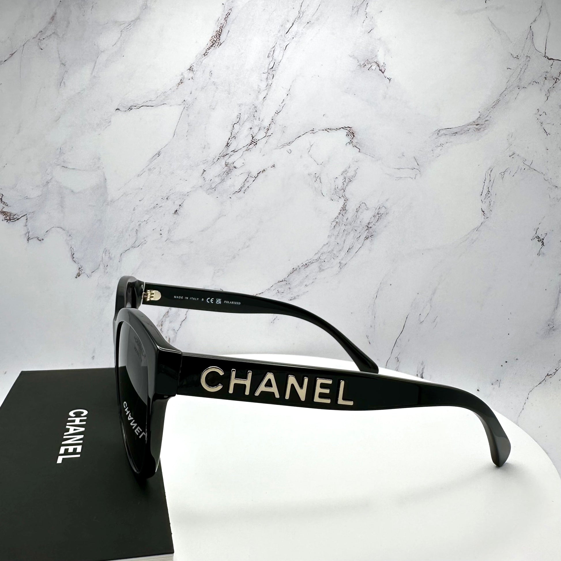 Chanel Sunglasses Pantos Round Cat Eye Black CH5458