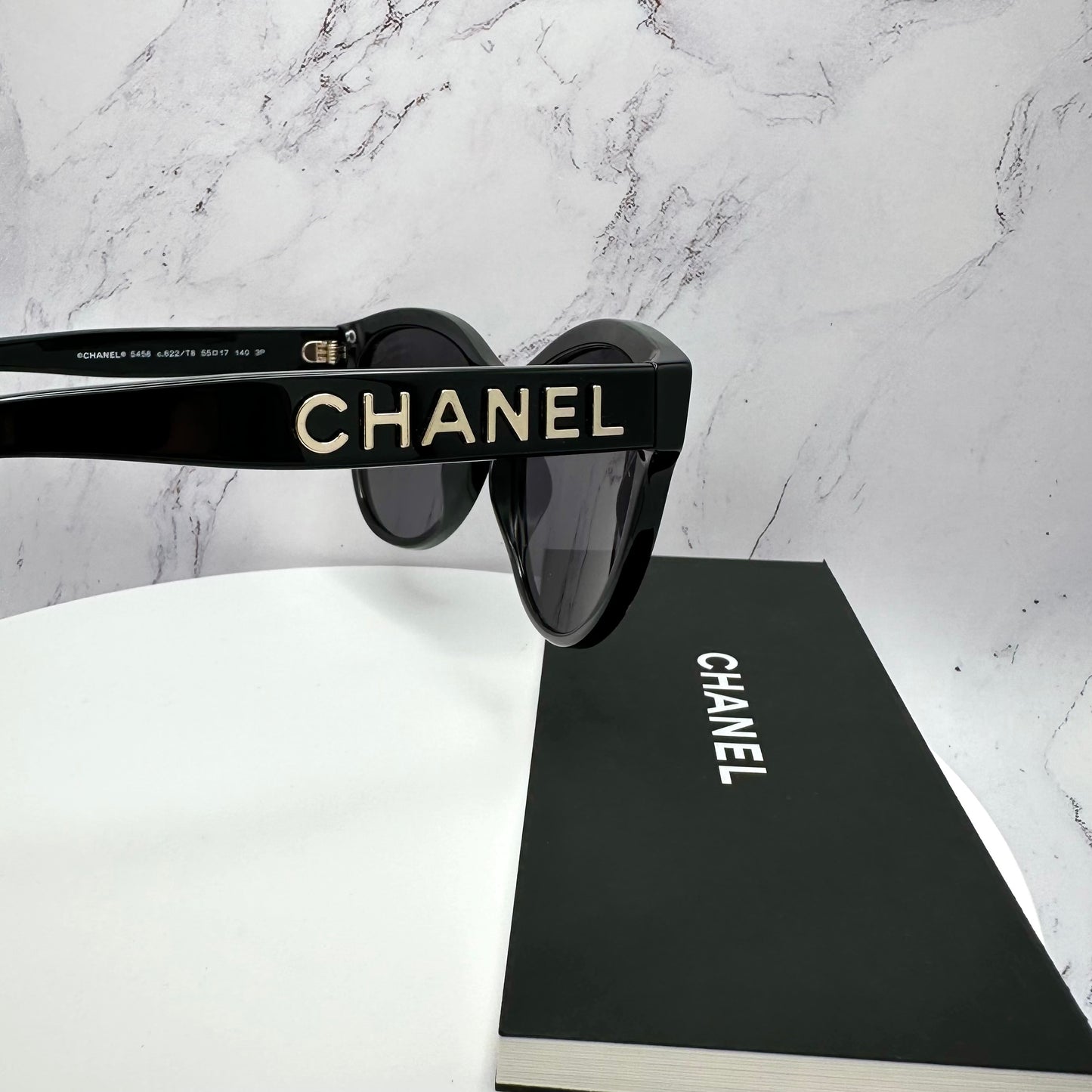 CHANEL Sunglasses New Polarized Pantos Black Gold