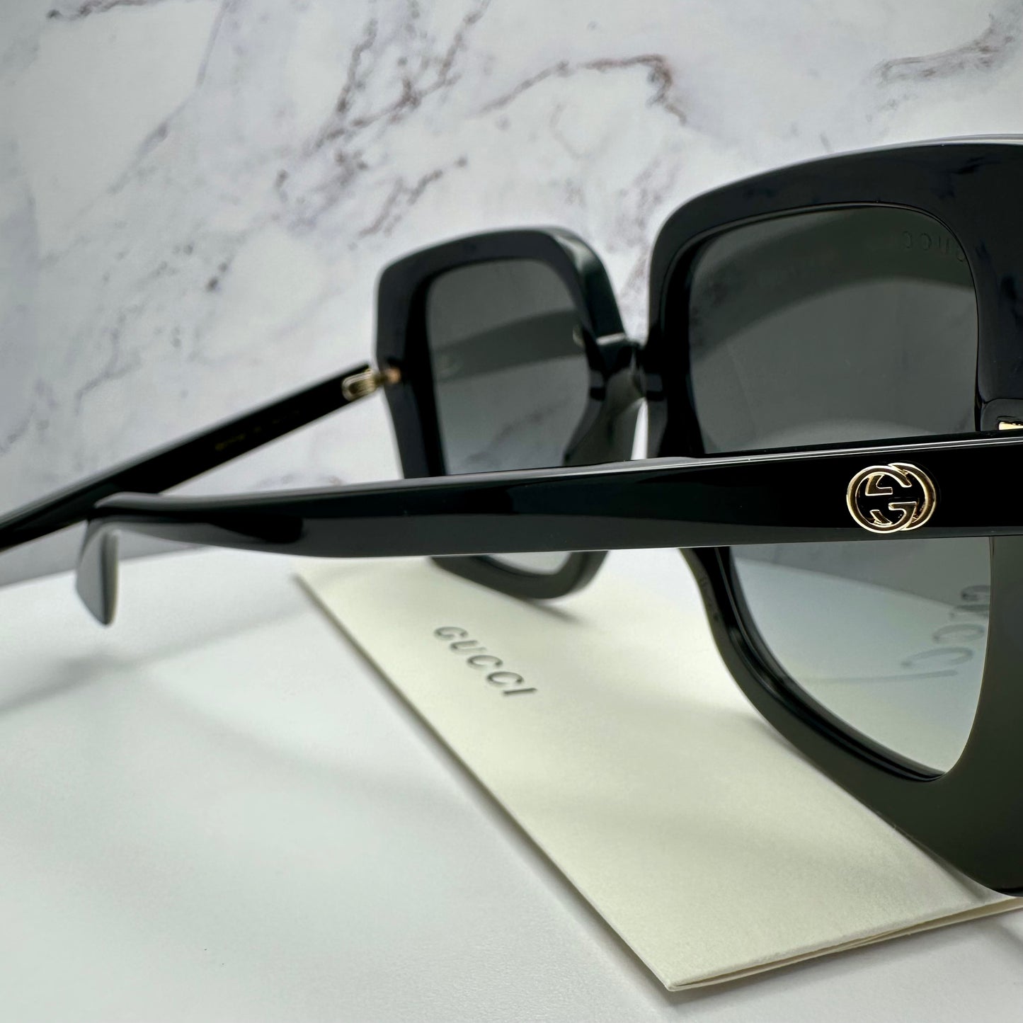 Gucci Black Gold Sunglasses GG Logo GG1314S 001