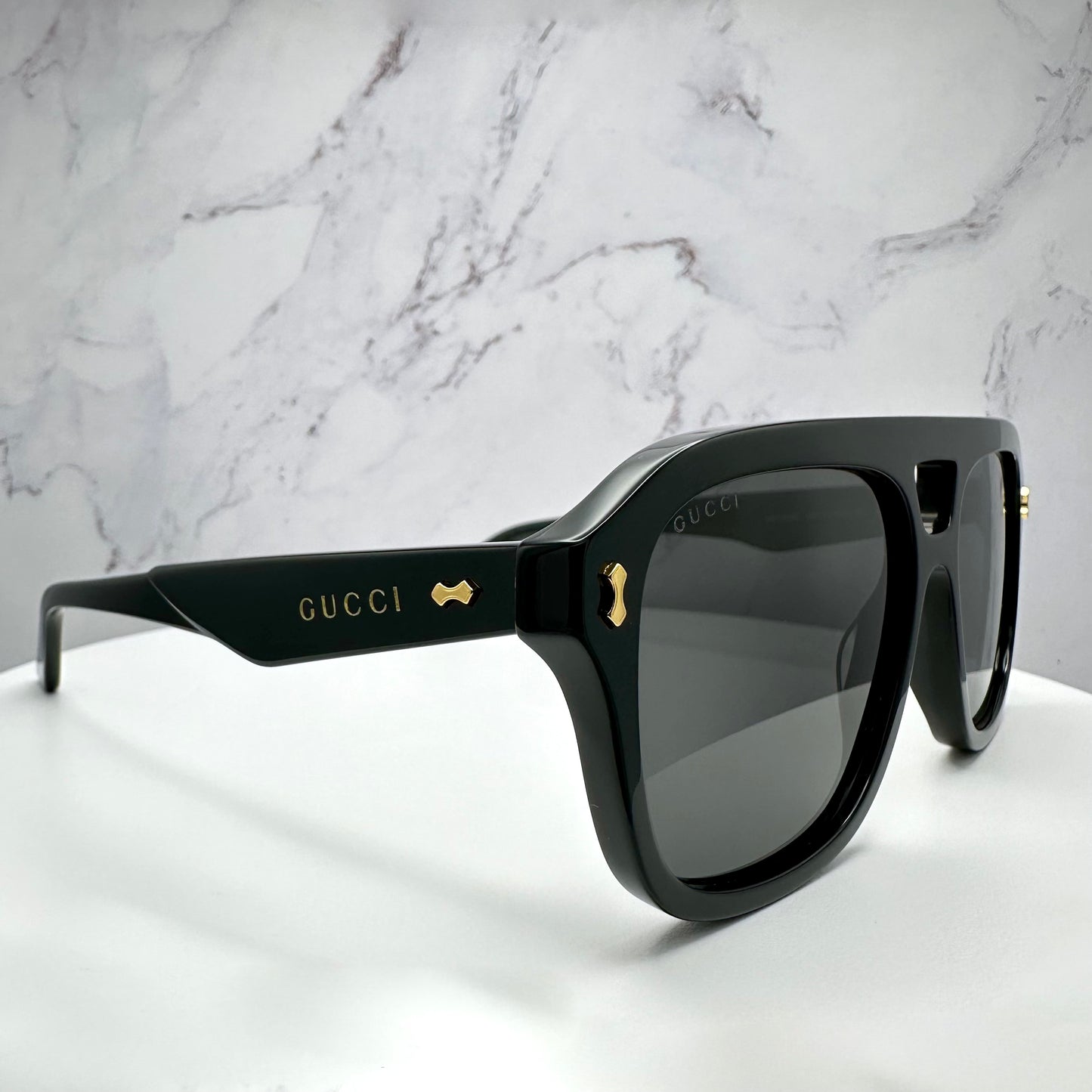 Gucci Rivetto Sunglasses GG1263S 001 Black Aviator Pilot