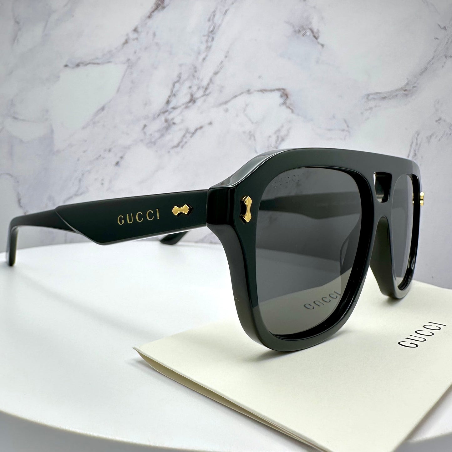 Gucci Black Pilot Aviator Sunglasses GG1263S 001