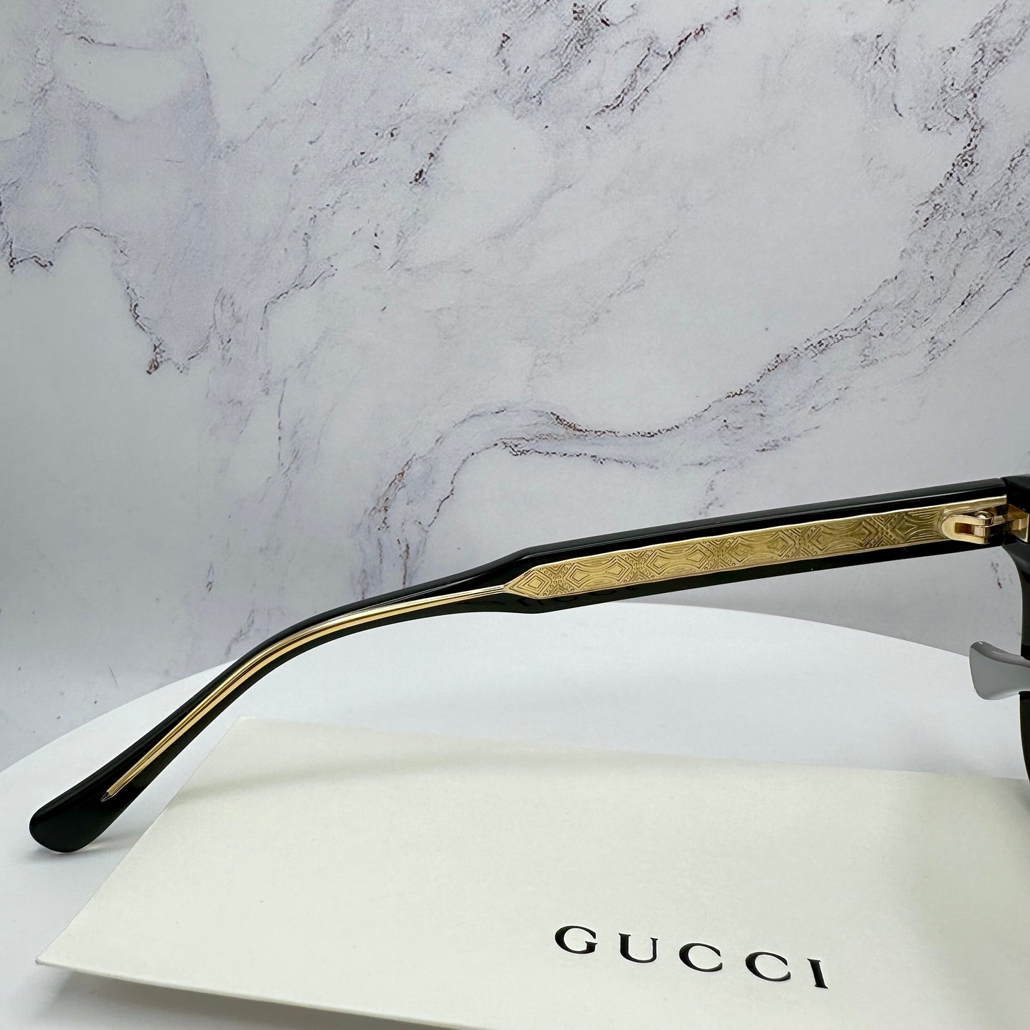 Gucci Rivetto Sunglasses GG0910S 001 Black Square