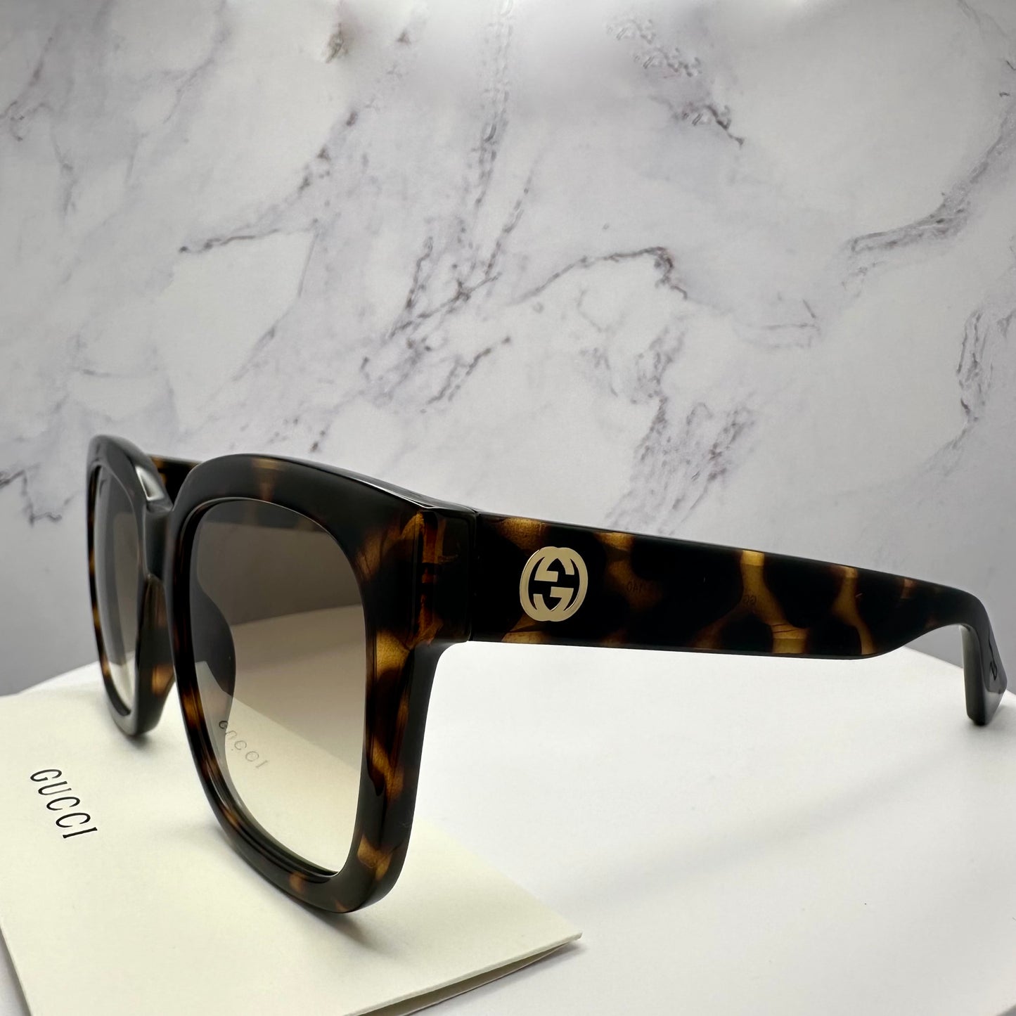 Gucci Brown Gold Sunglasses GG Logo GG1338S 003