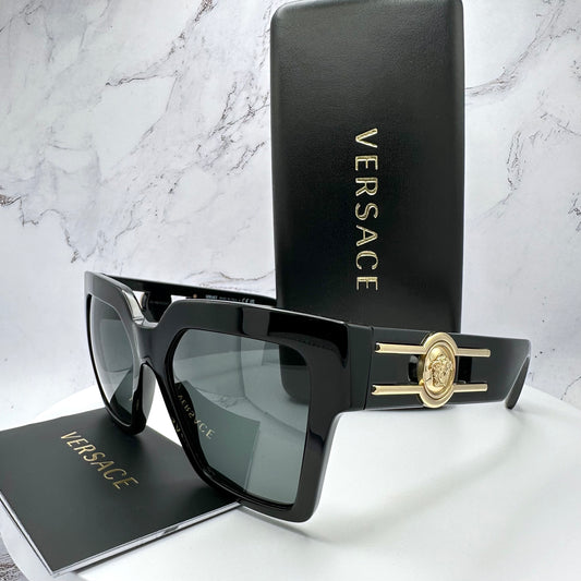 VERSACE Sunglasses VE4458 Black Gold Medusa Logo