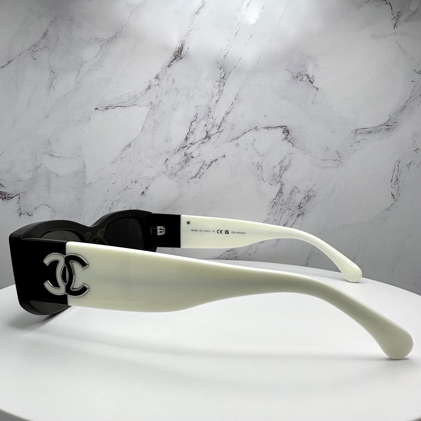 Chanel Sunglasses CC Logo CH5525 Black & White Polarized