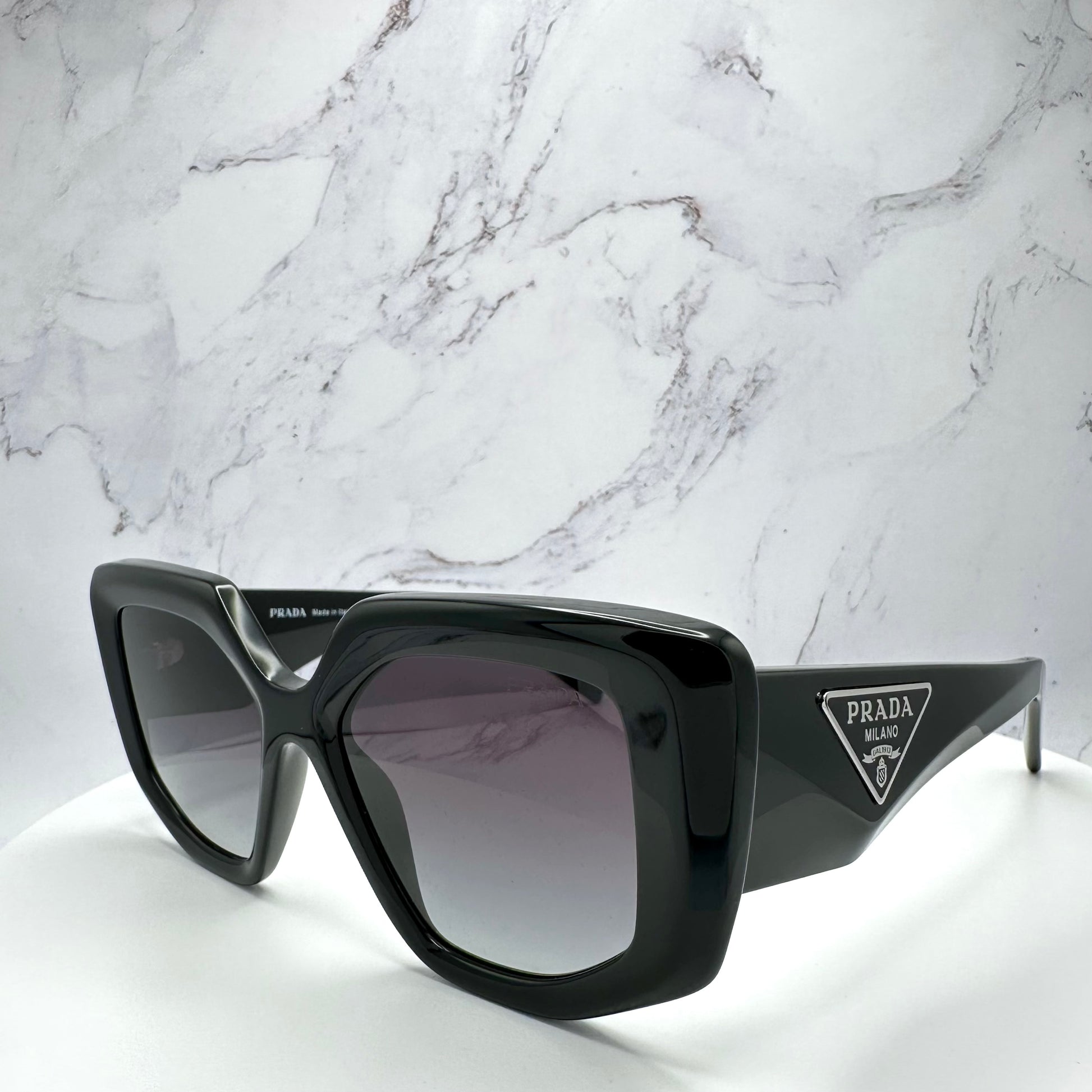 Prada Sunglasses New Black PR 14ZS Triangle Logo