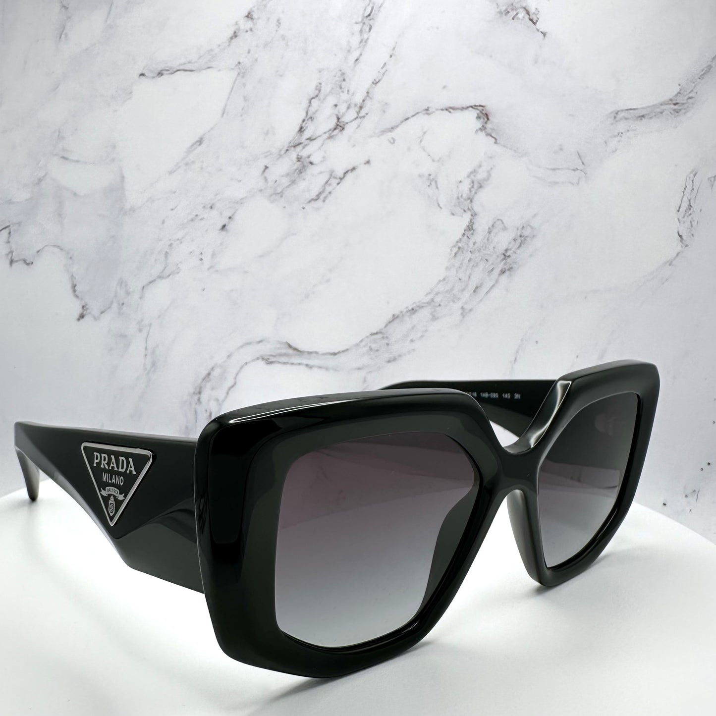 Prada Sunglasses New Black PR 14ZS Triangle Logo