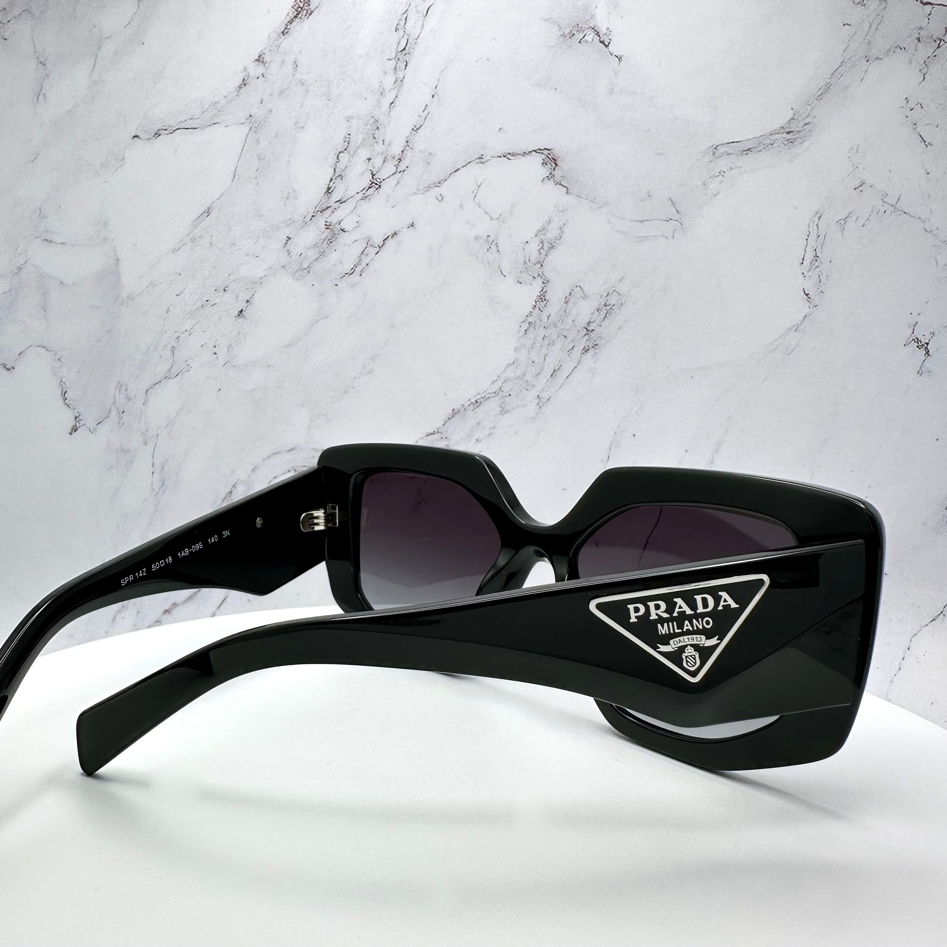 Prada Sunglasses New Black PR 14ZS Triangle Logo