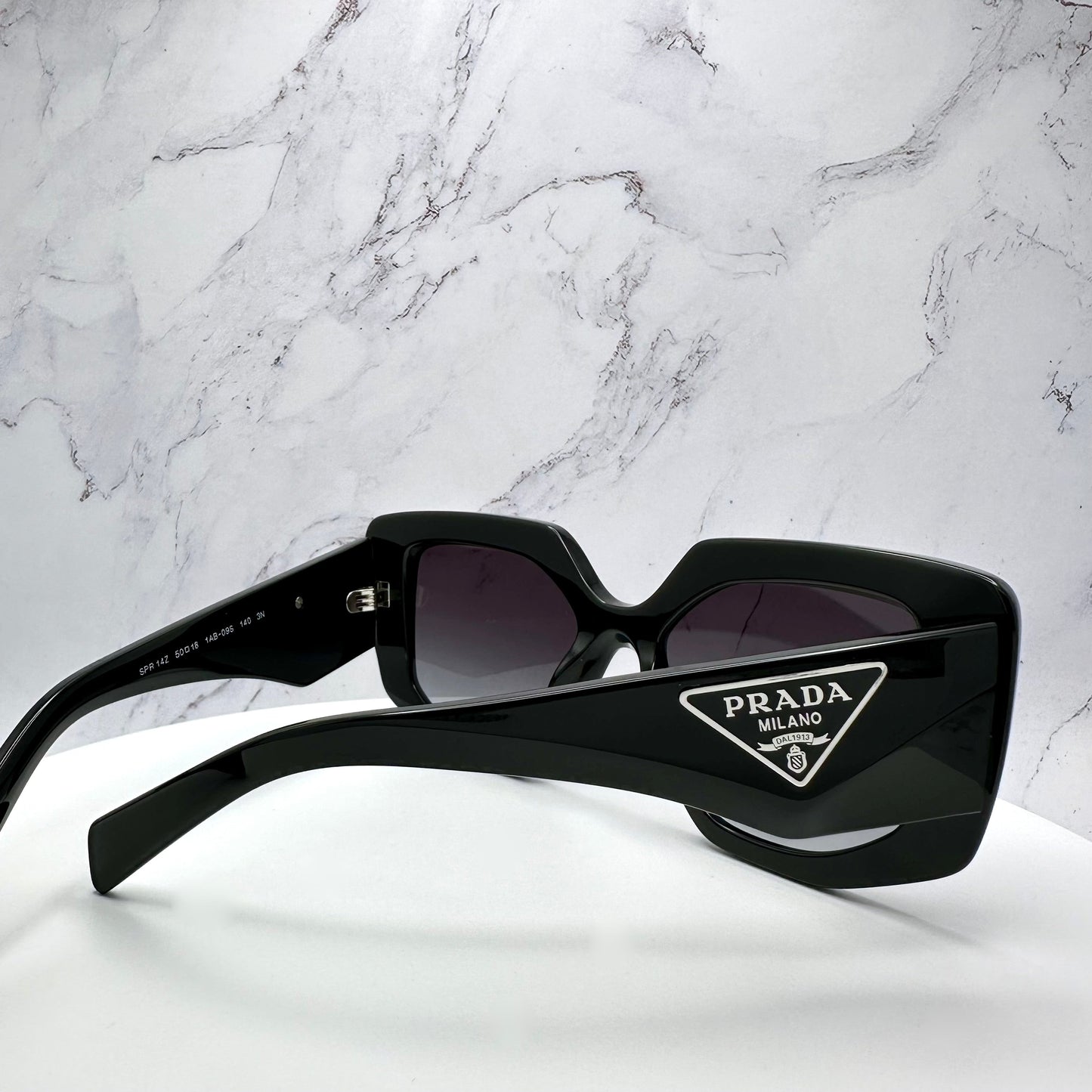 Prada PR14ZS Triangle Logo Sunglasses Black Acetate