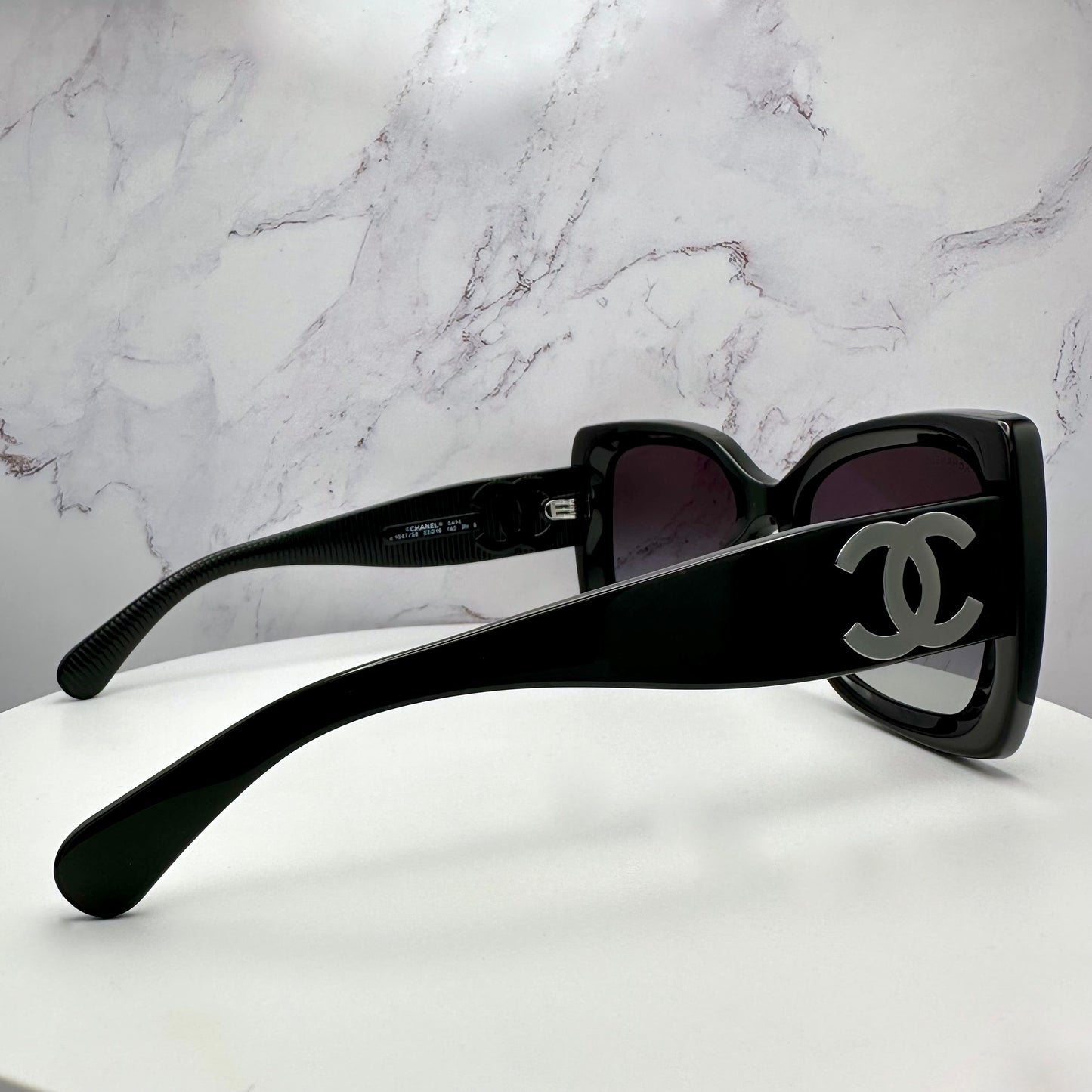 CHANEL Sunglasses Black Silver CC Logo CH5494