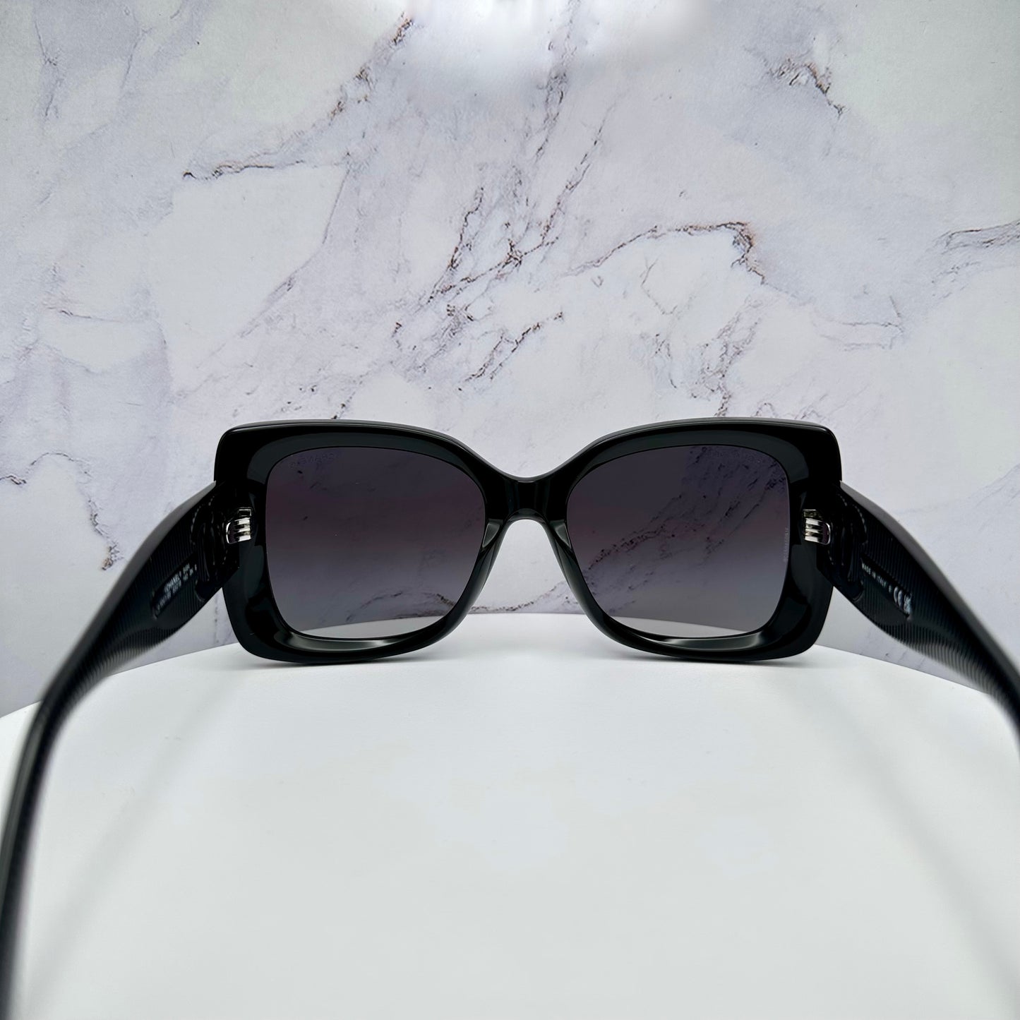 CHANEL Sunglasses Black Silver CC Logo CH5494