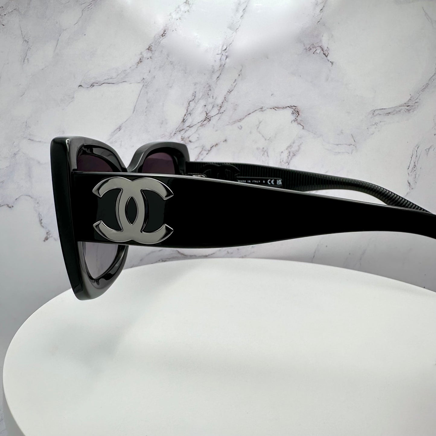 CHANEL Sunglasses Black Silver CC Logo CH5494