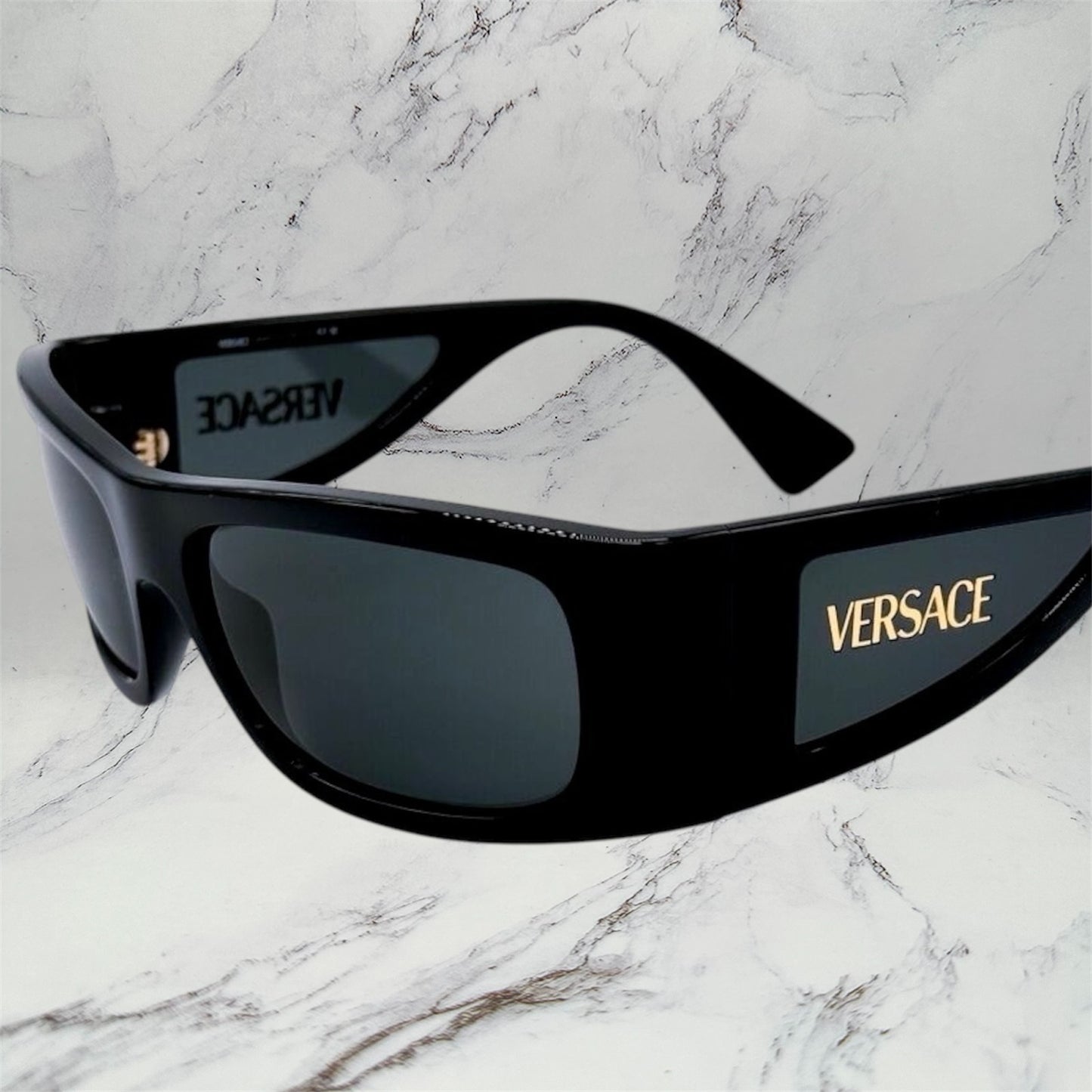 VERSACE Black Gold Sunglasses VE4481 Gb1/87