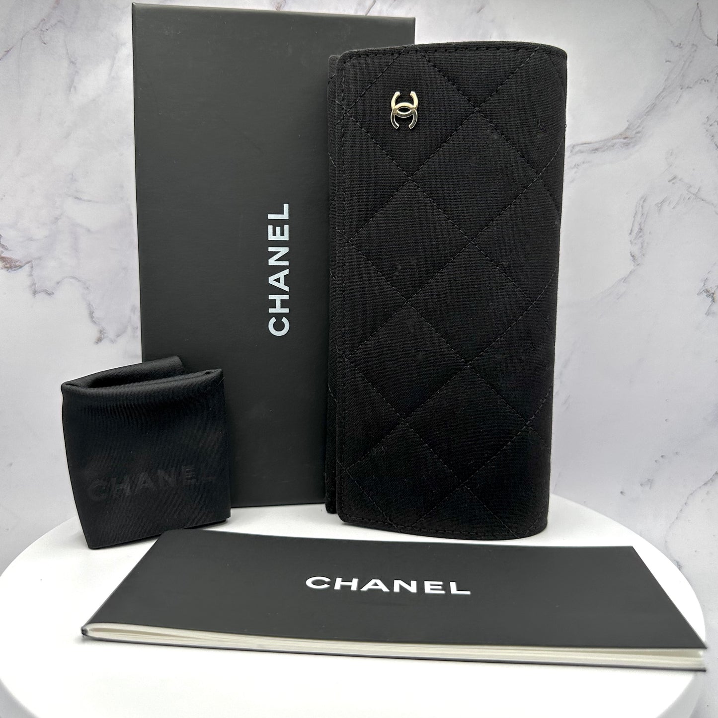 CHANEL CH3392 Womens Eyeglasses Black White Top Frame Logo