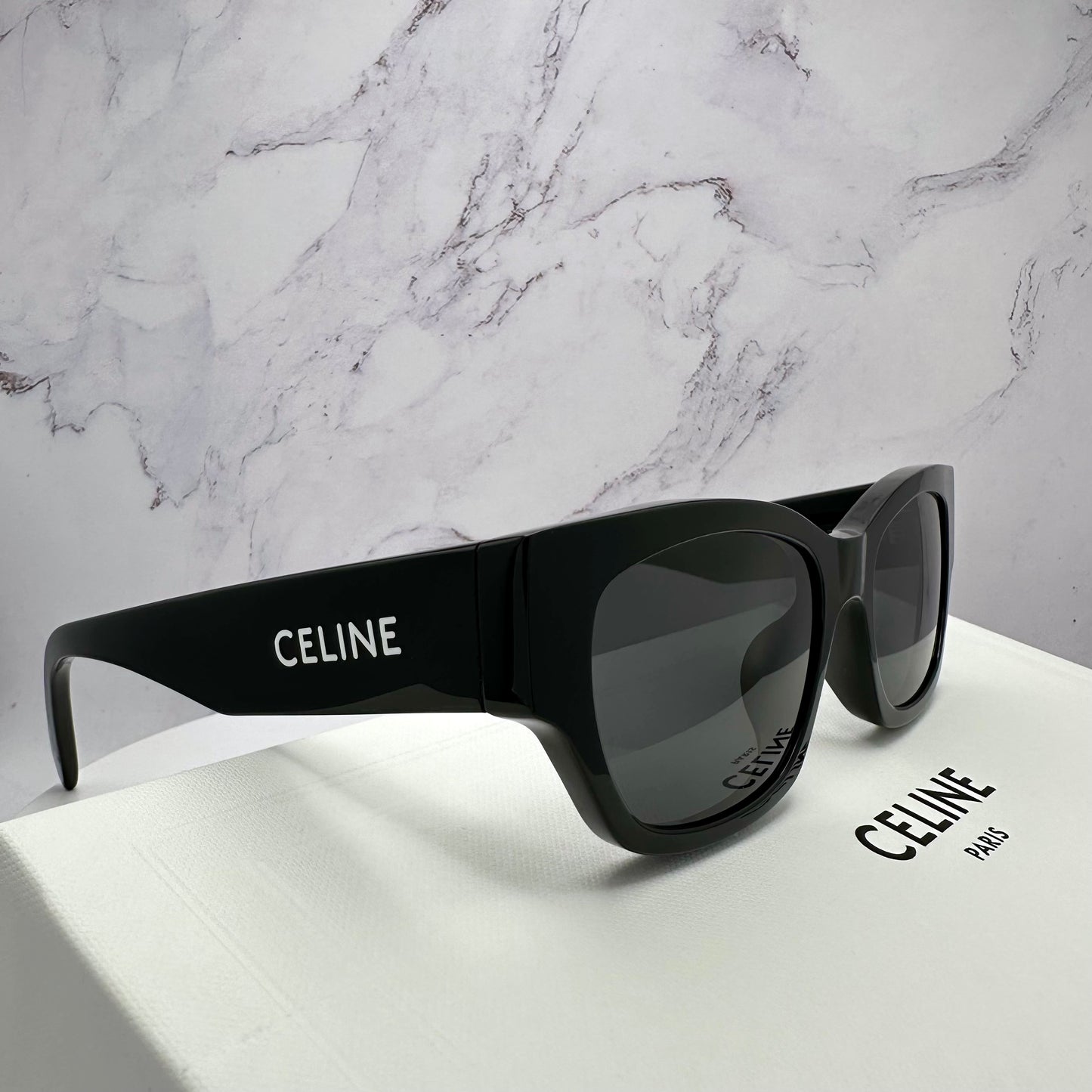 Celine Monochroms Sunglasses Black Square Cat Eye CL40197U 01A