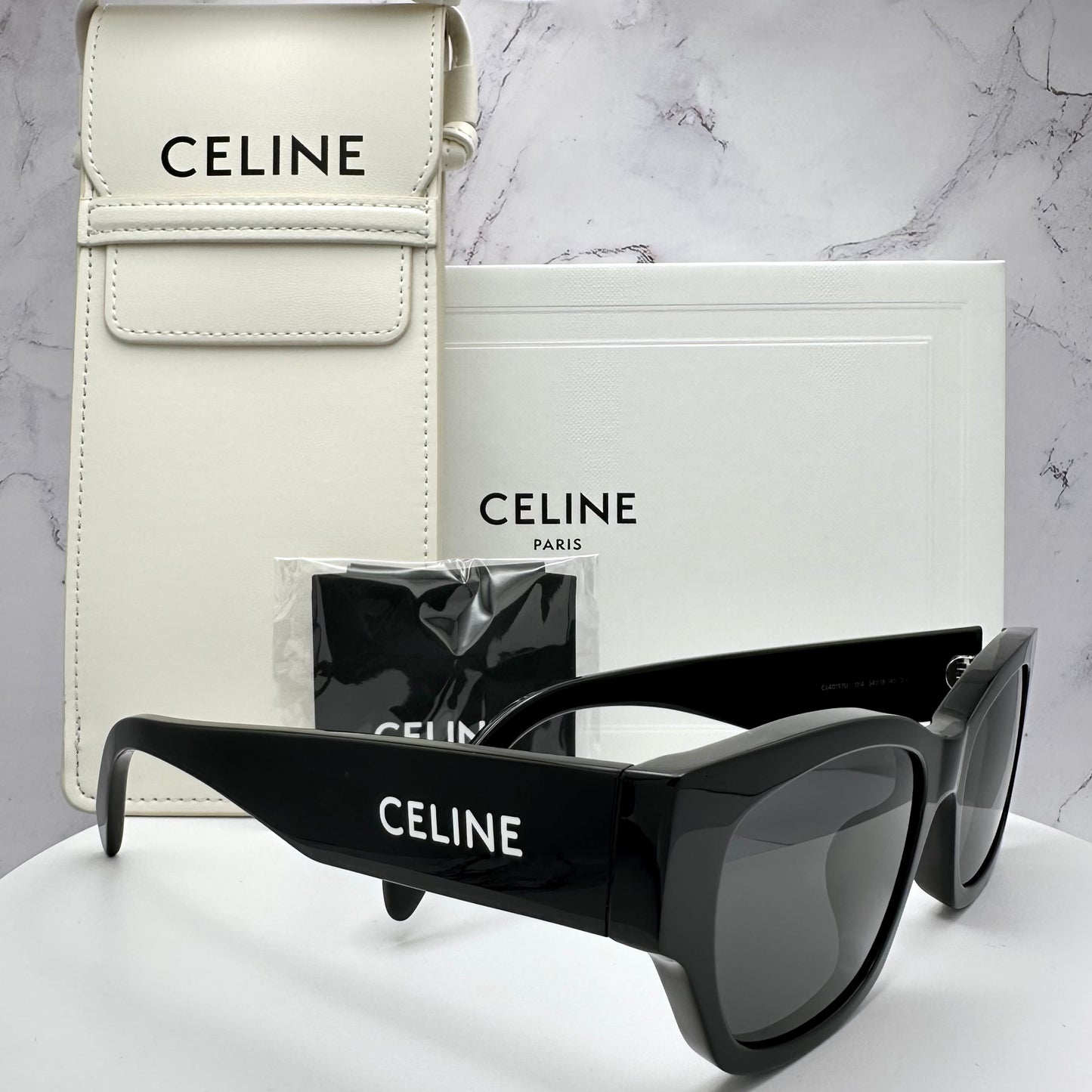 Celine Monochroms Sunglasses Black Square Cat Eye CL40197U 01A