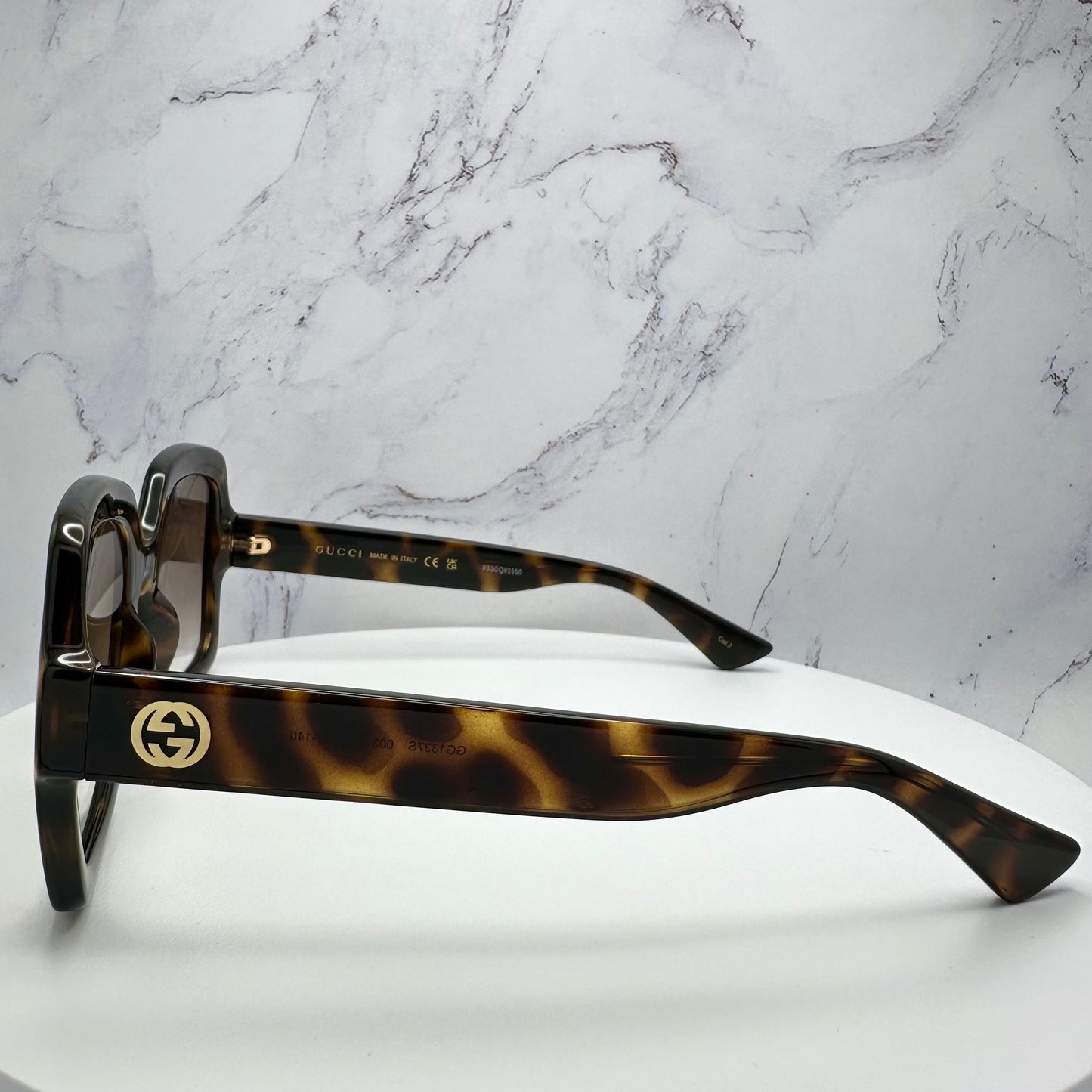 Gucci Sunglasses GG1337S 003 Brown Black Tortoise Shell Square GG Logo