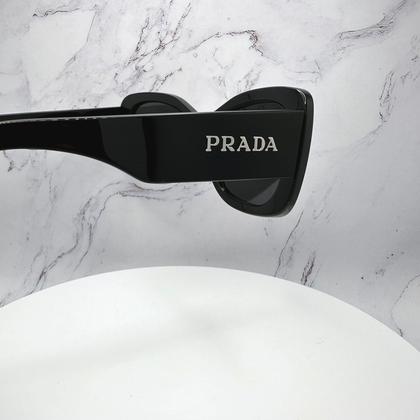 PRADA Sunglasses Black Silver Logo SPRA08