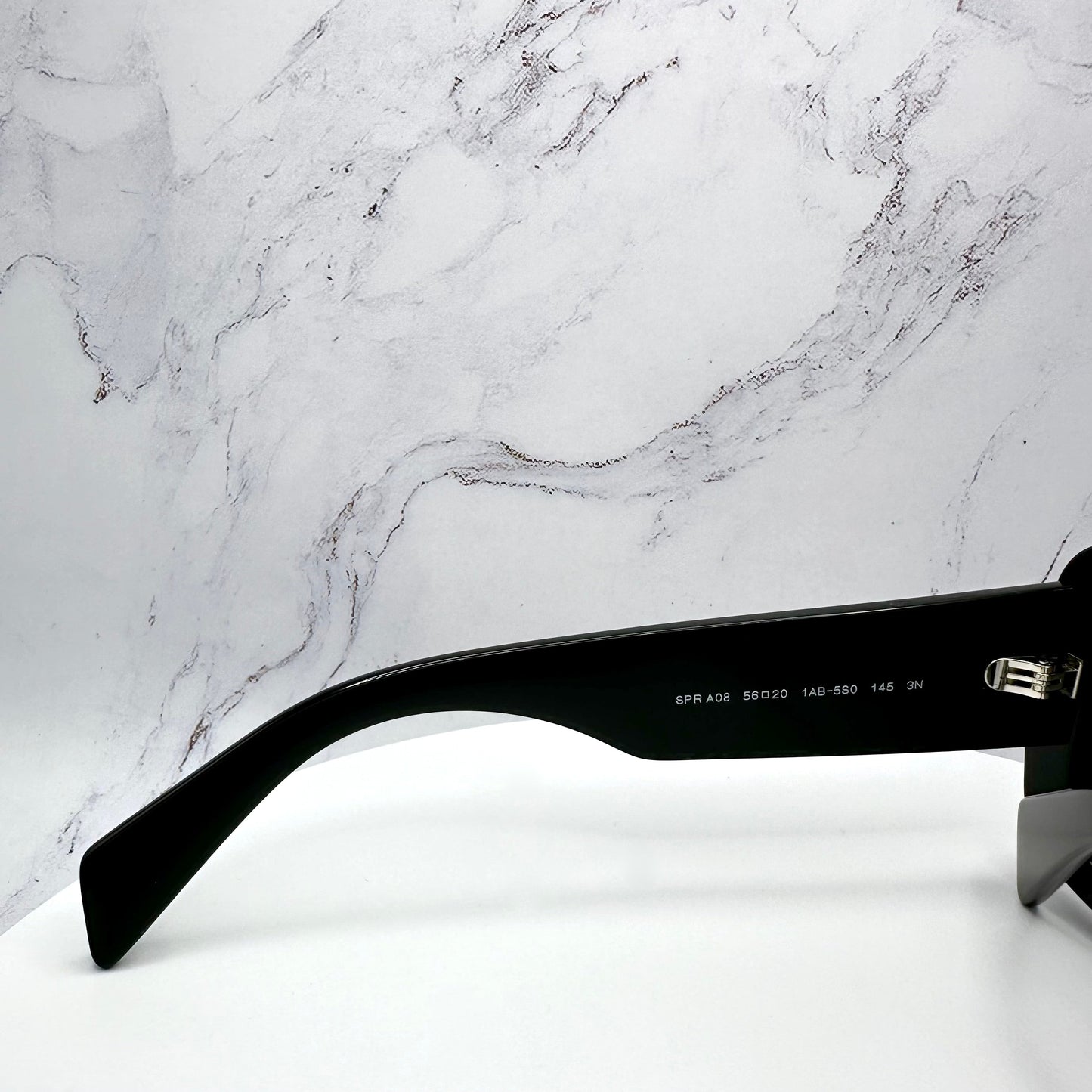 PRADA Sunglasses Black Silver Logo SPRA08