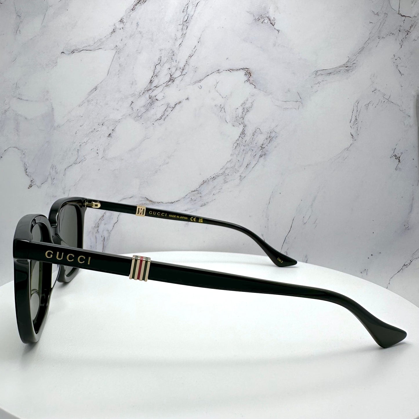 Gucci Sunglasses GG1493S Black Gold Classic Web Logo