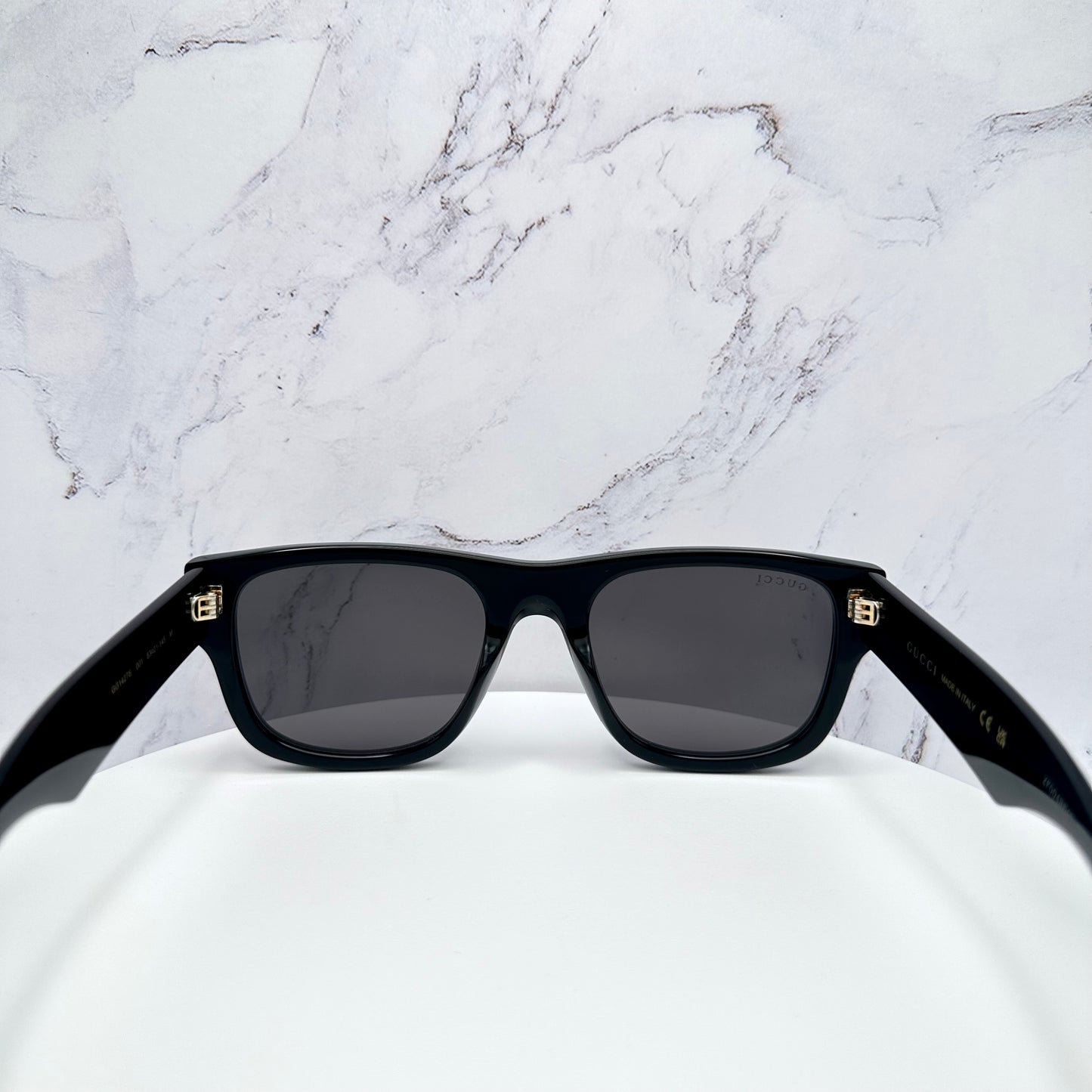 Gucci Sunglasses GG1427S Black Square Gold Logo