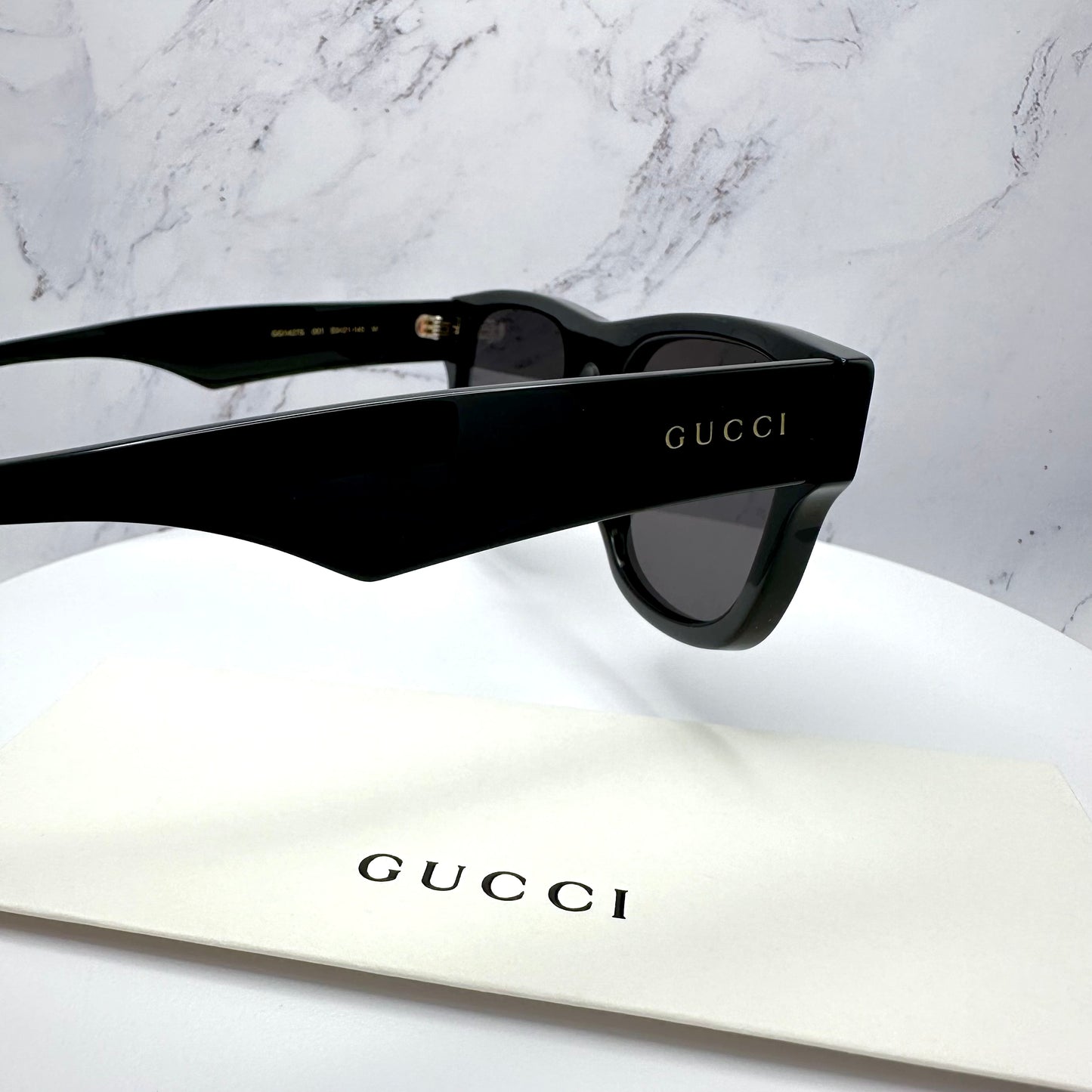 Gucci Sunglasses GG1427S Black Square Gold Logo