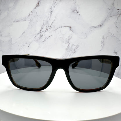 Burberry 0BE4293 3806/87 black square check arms sunglasses front view
