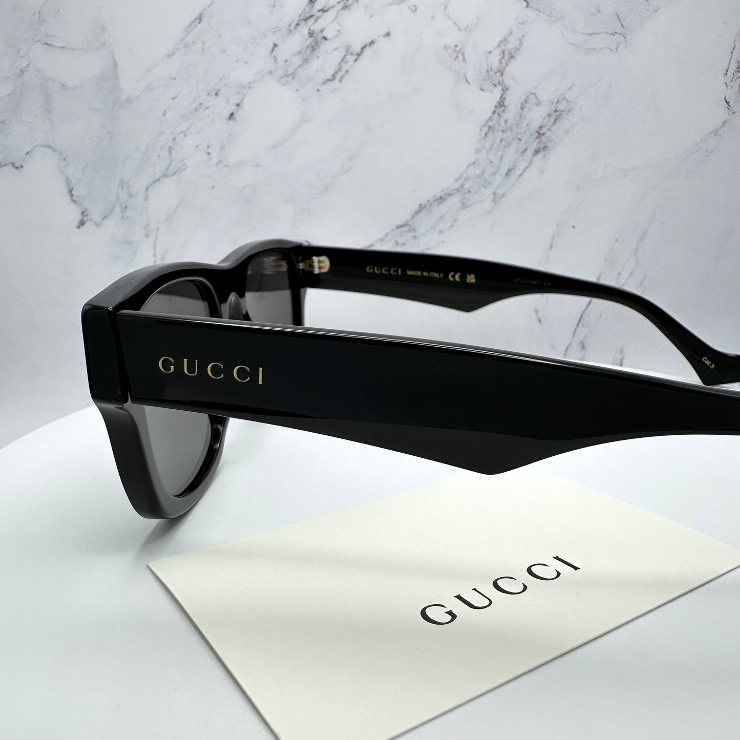 Gucci Sunglasses GG1427S Black Square Gold Logo