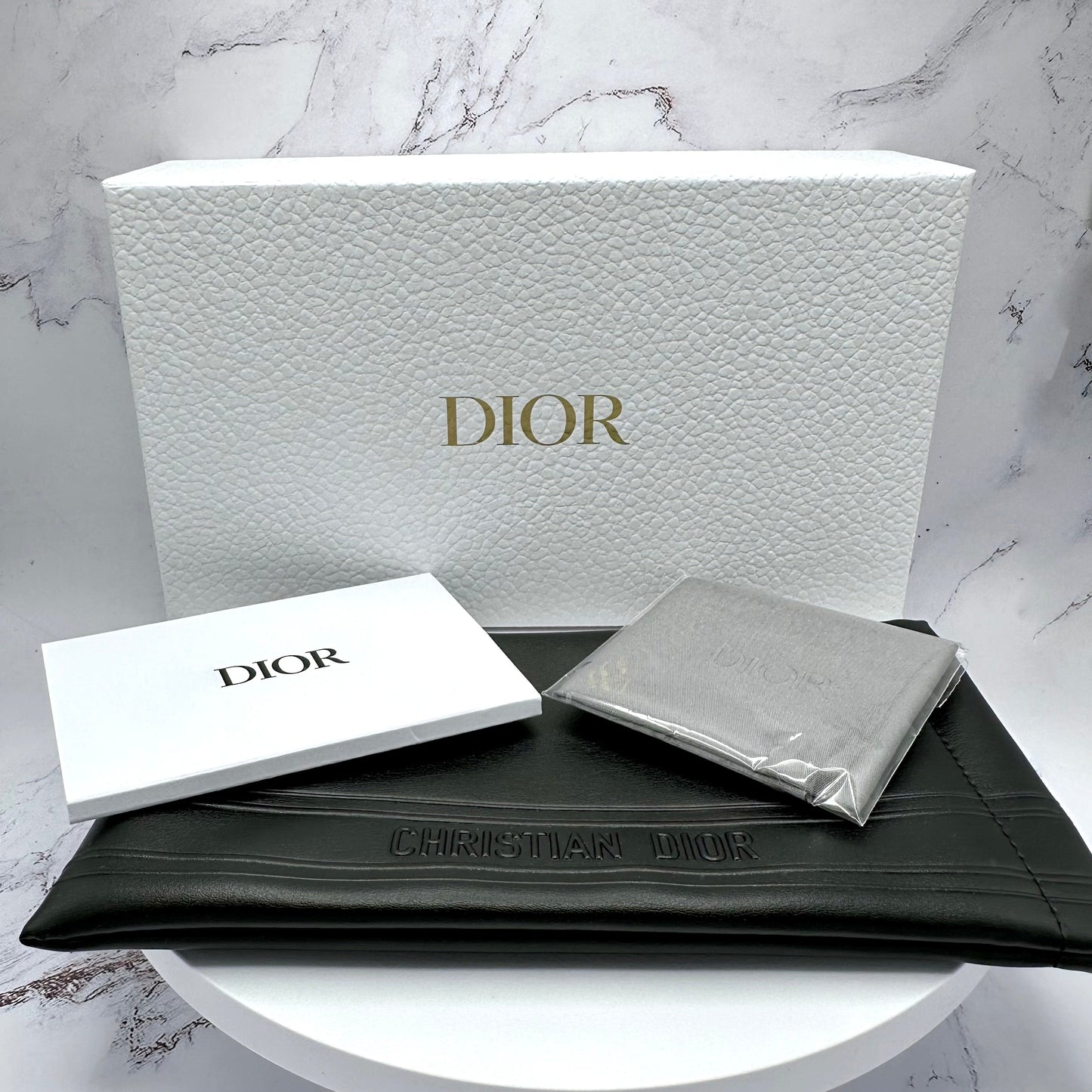 DIOR Sunglasses Black Gold CD Logo Oversized Shield Wrap