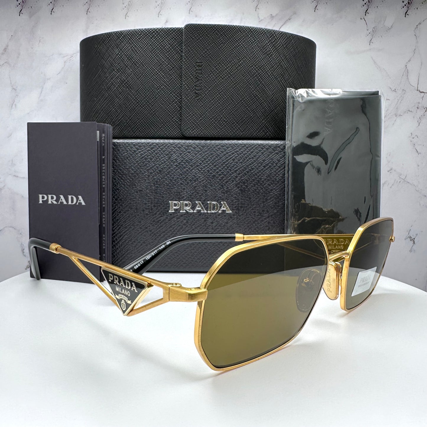 PRADA PRA51S 15N01T Geometric Sunglasses