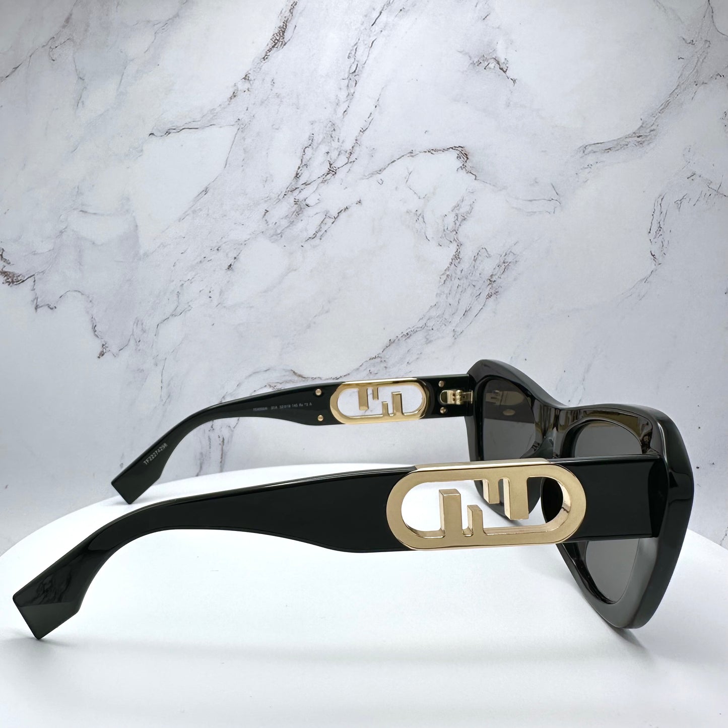 Fendi Sunglasses O'Lock Cat Eye Black Gold FE 40064101A