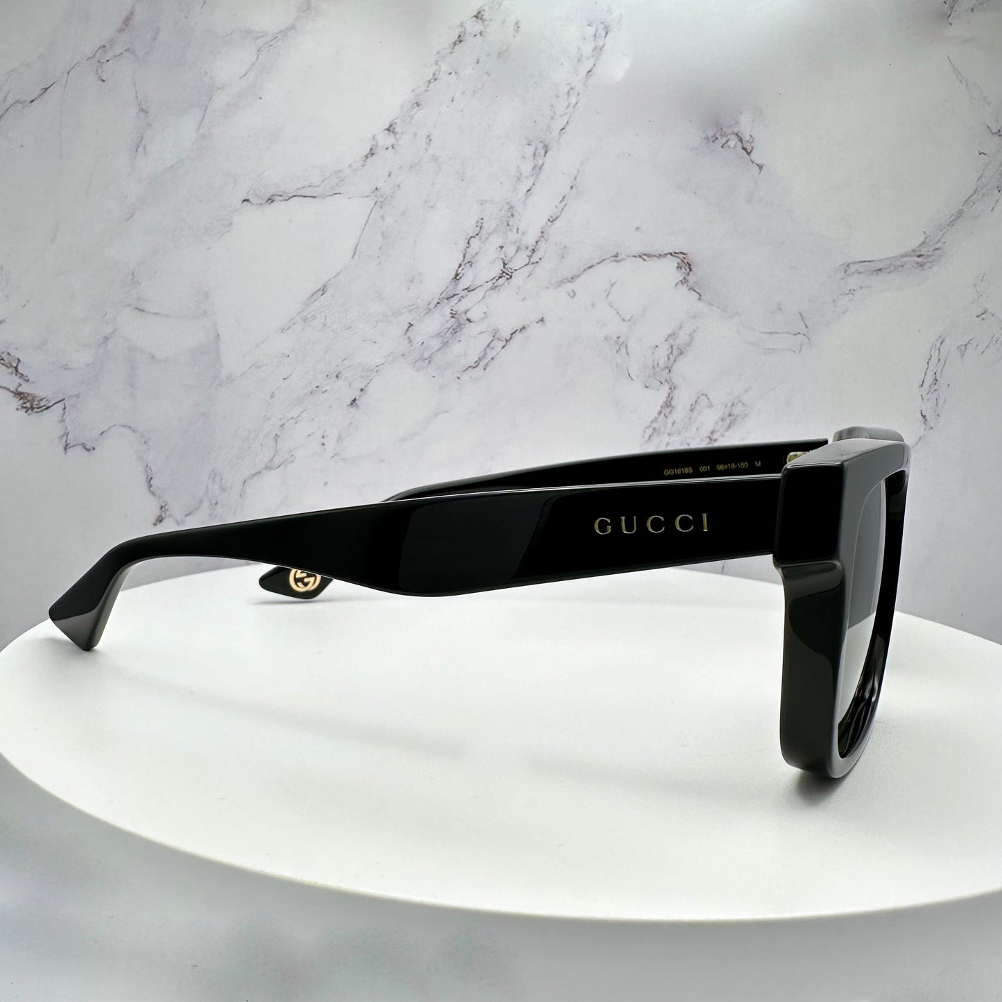 GUCCI Sunglasses GG1618S 001 Square Black Gold