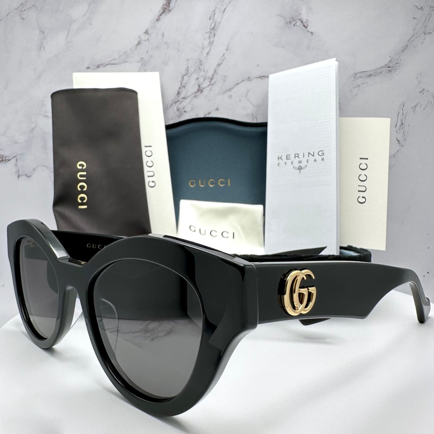 Gucci GG0957S Sunglasses Black Cat Eye GG Logo