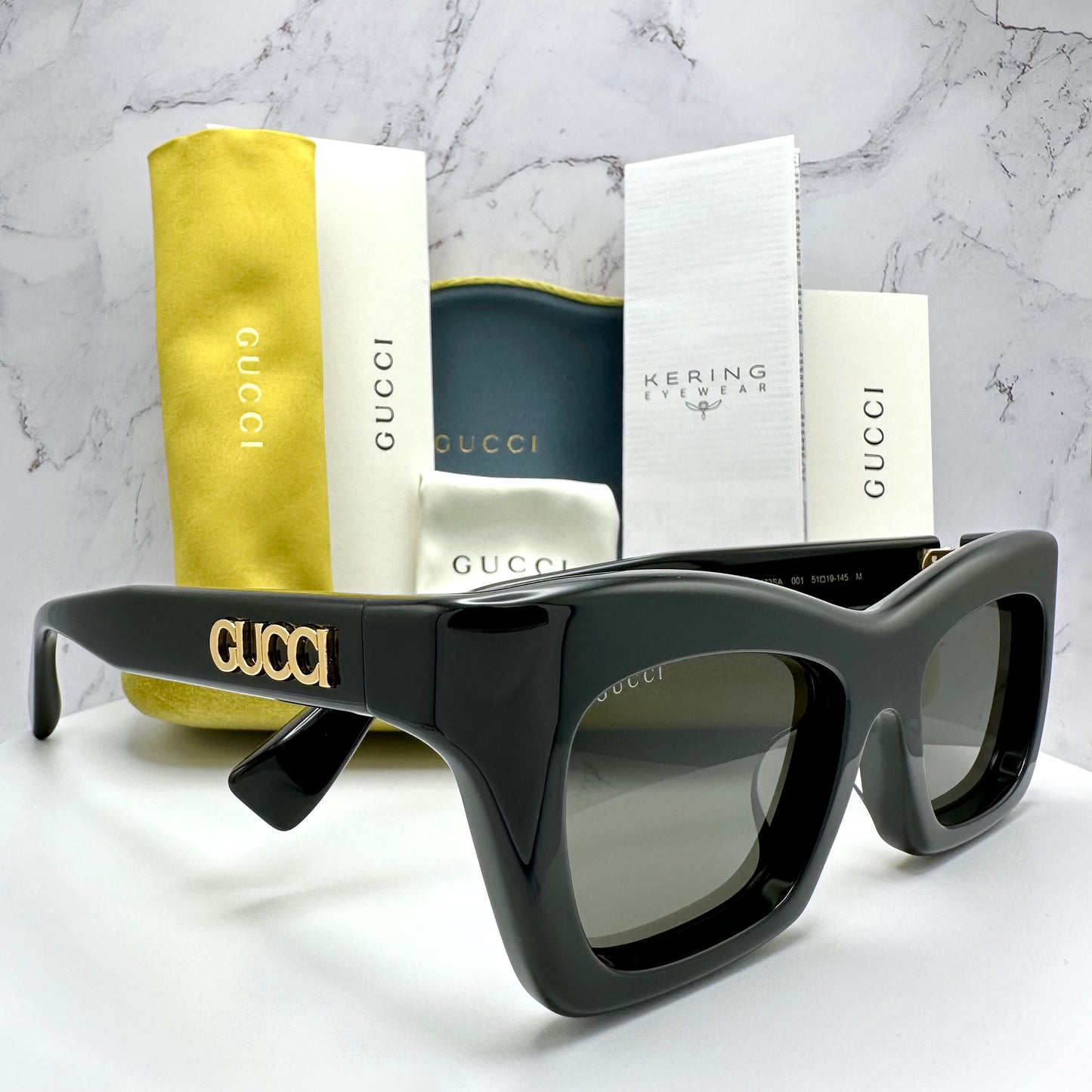 Gucci Sunglasses Black Gold Runway GG1773S