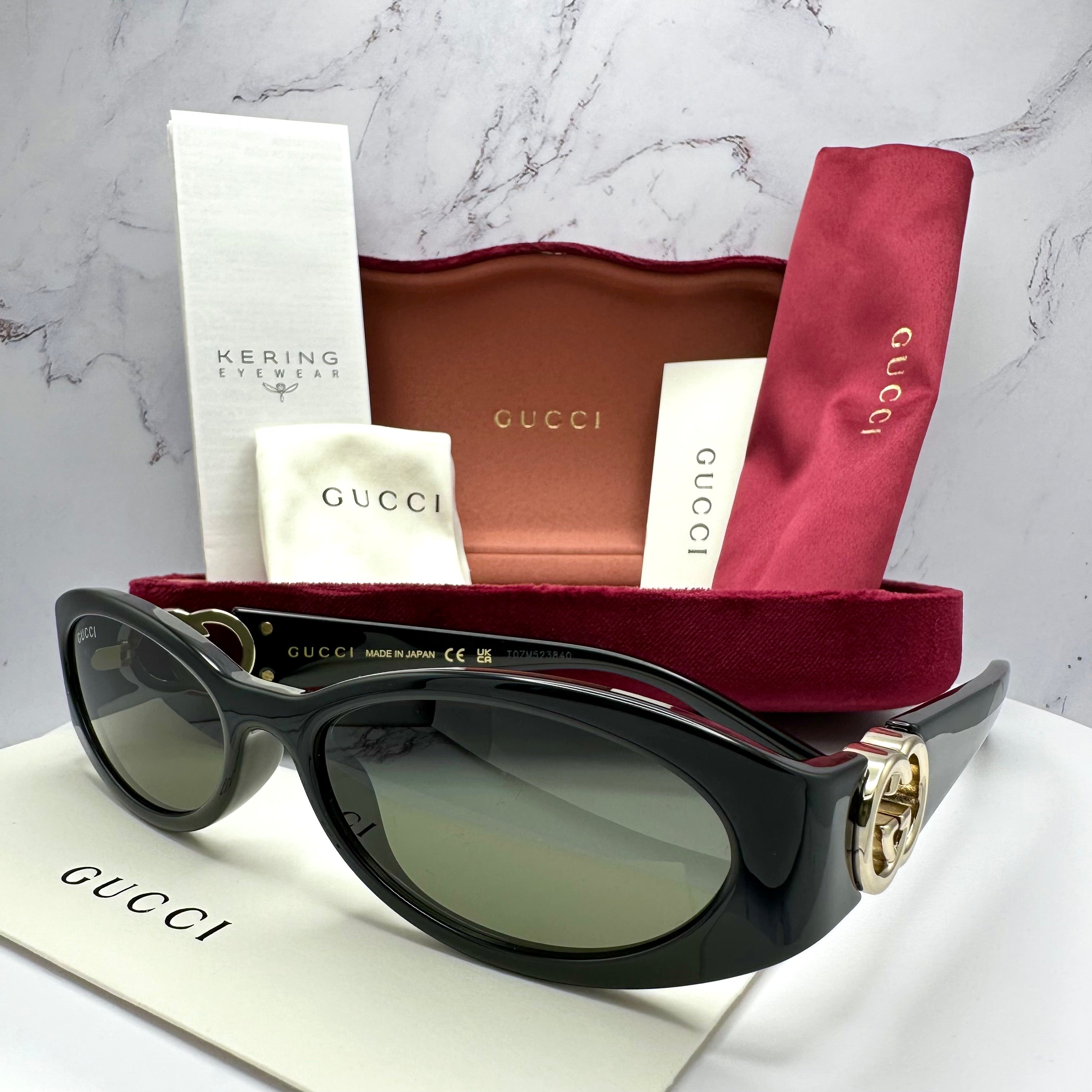 Gucci Sunglasses Womens Black Gold GG Logo GG1660S 001 CLASSY MODA NYC