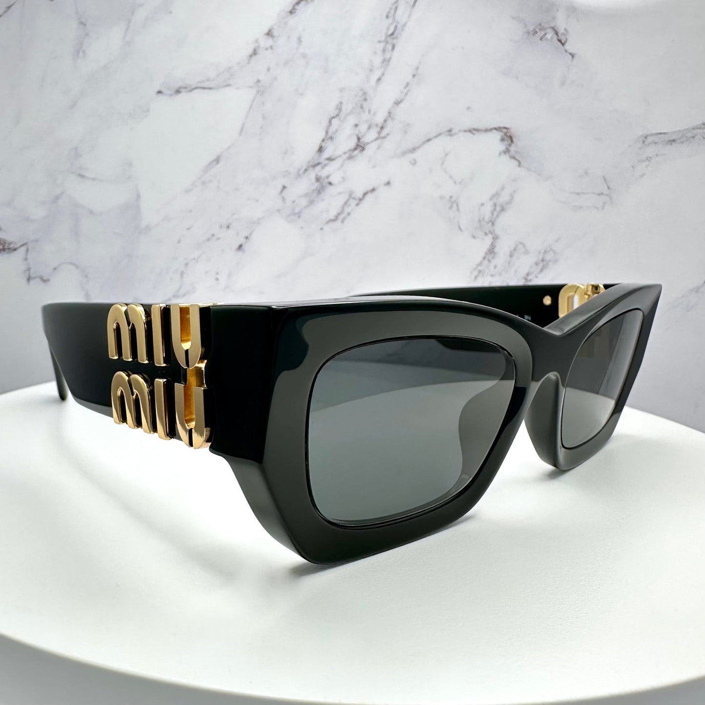 MIU MIU Sunglasses Black Gold Square MU09WS 1AB5S0