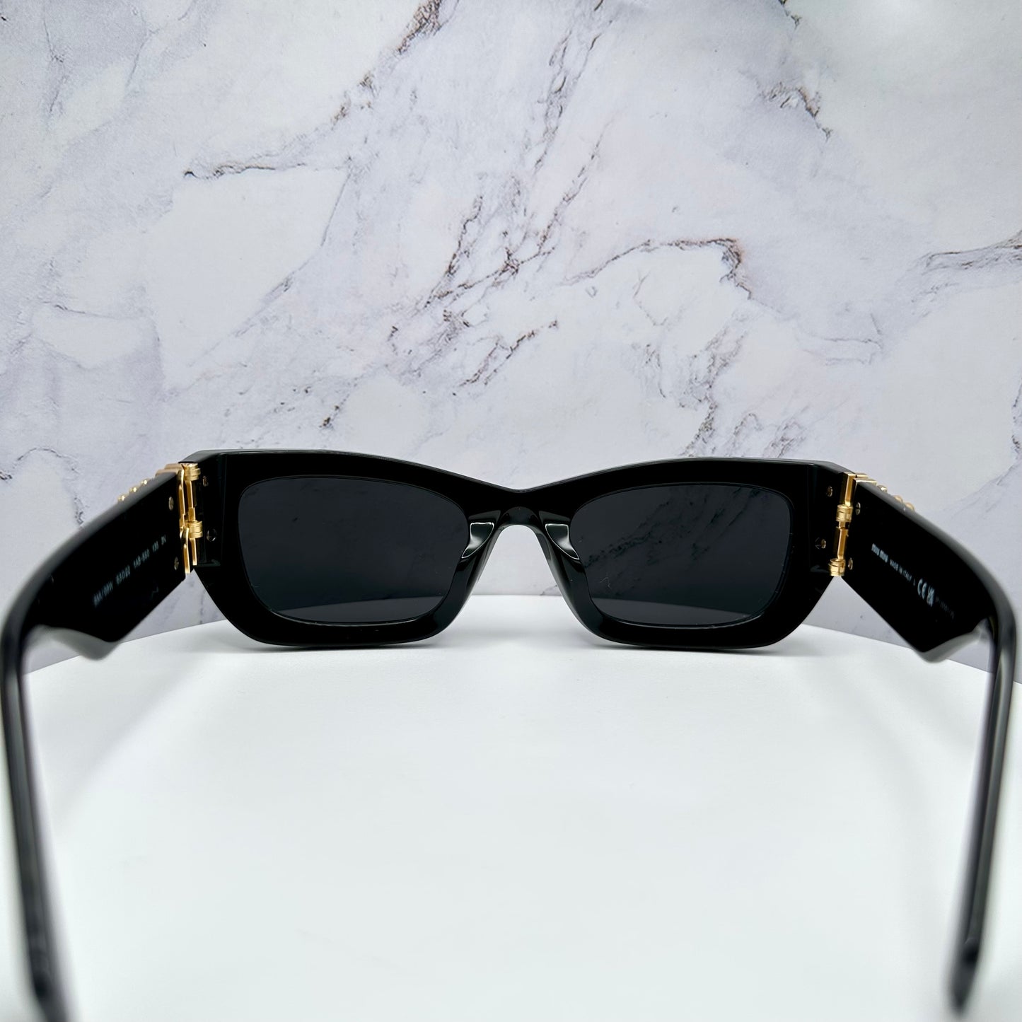 MIU MIU Sunglasses Black Gold Square MU09WS 1AB5S0