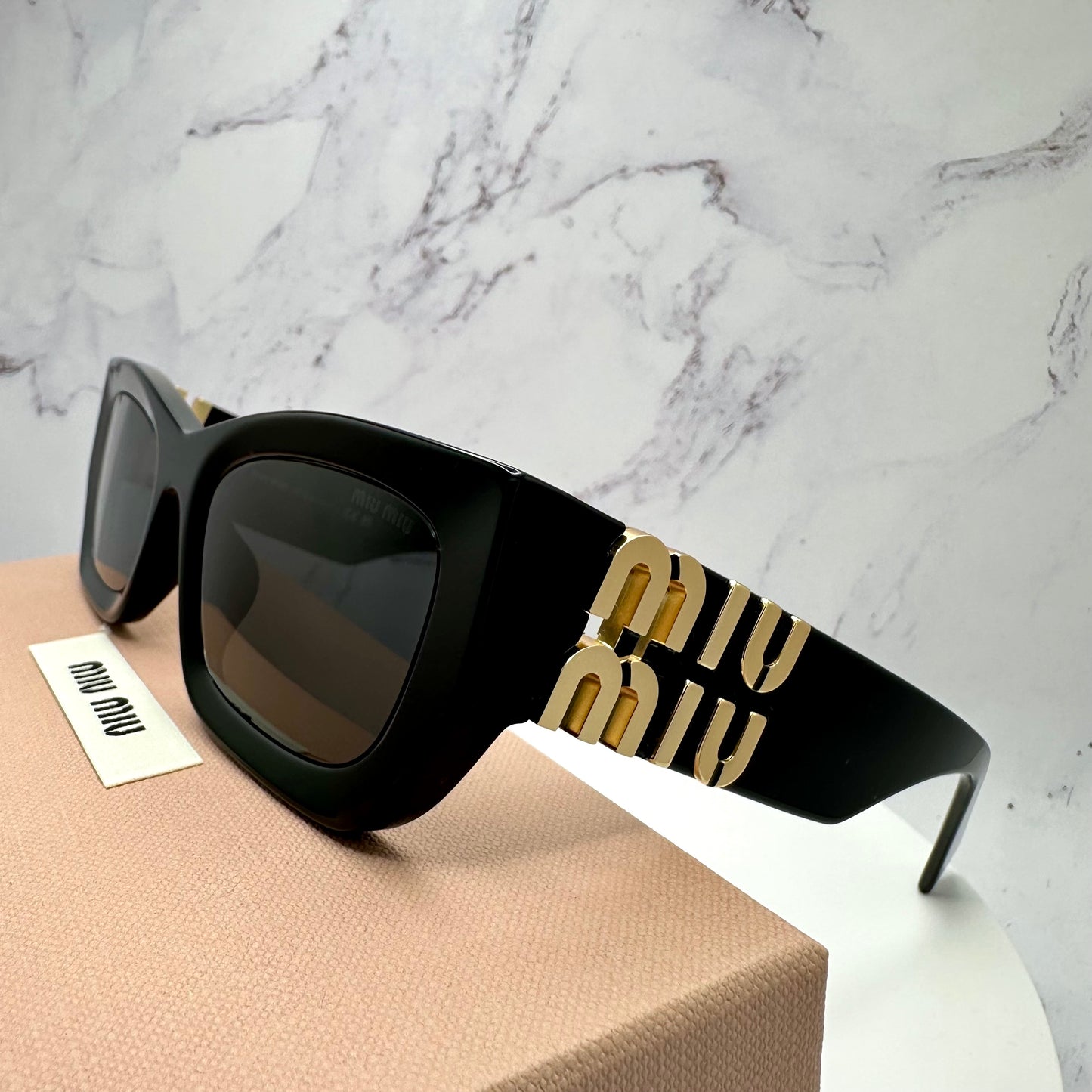 MIU MIU Sunglasses Black Gold Square MU09WS 1AB5S0