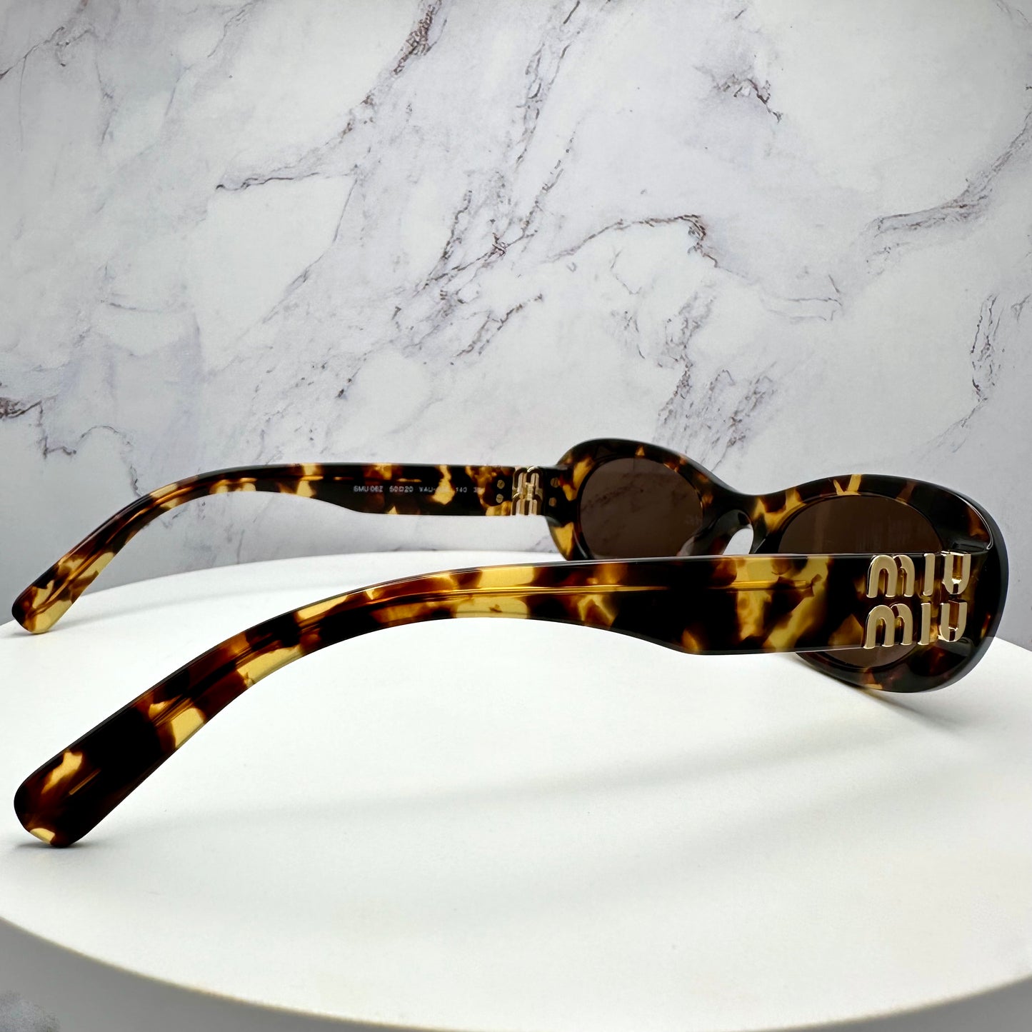 MIU MIU Sunglasses Brown Gold Oval MU06ZS VAU-06B