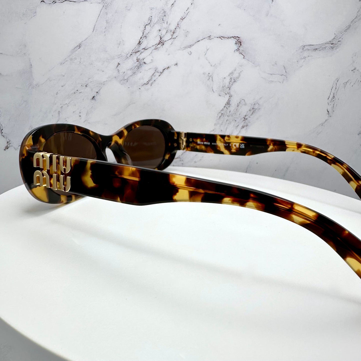 MIU MIU Sunglasses Brown Gold Oval MU06ZS VAU-06B