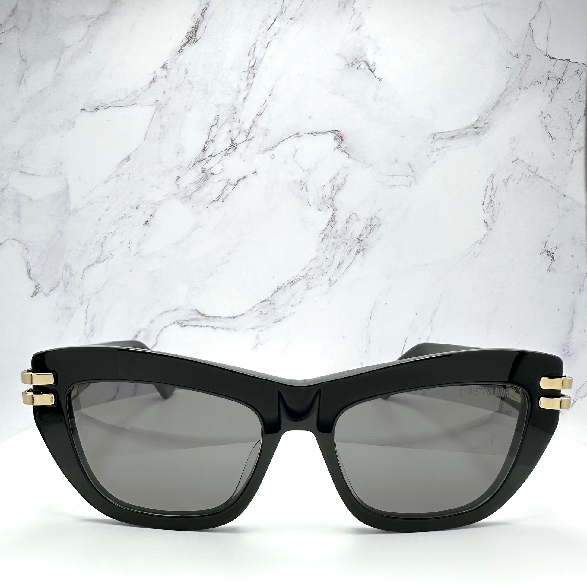 ior Sunglasses CDior B2U Black Gold Logo Butterfly